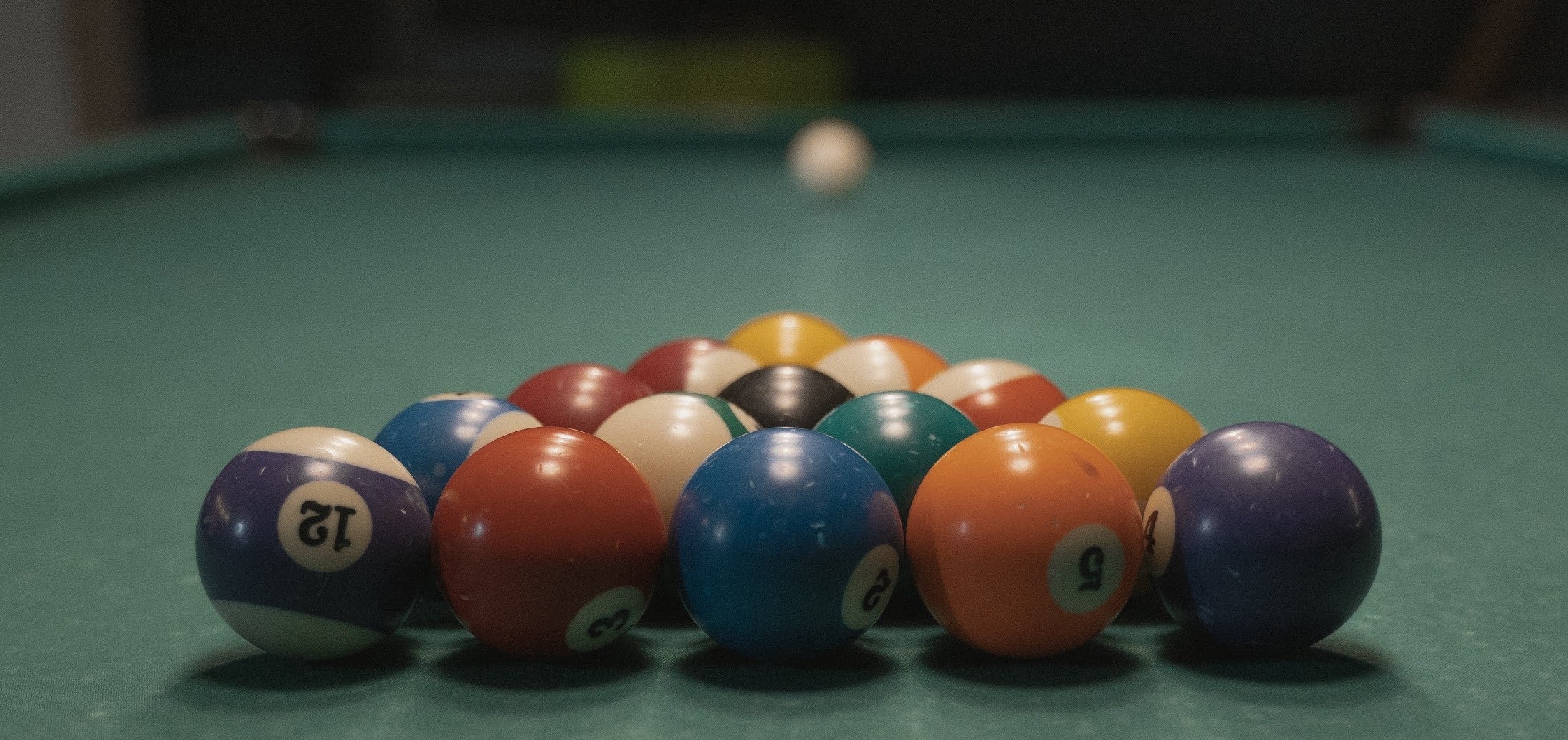 Rack of Pool Balls Ready for the Break