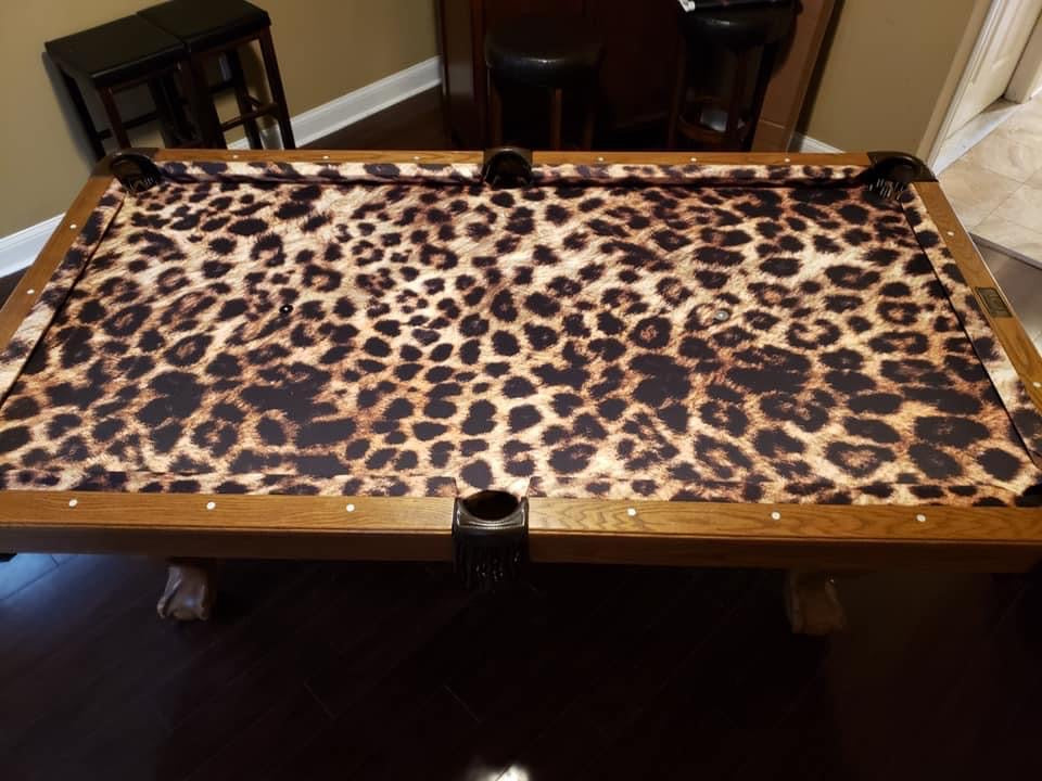 Custom Printed Pool Table Cloth - Cheetah