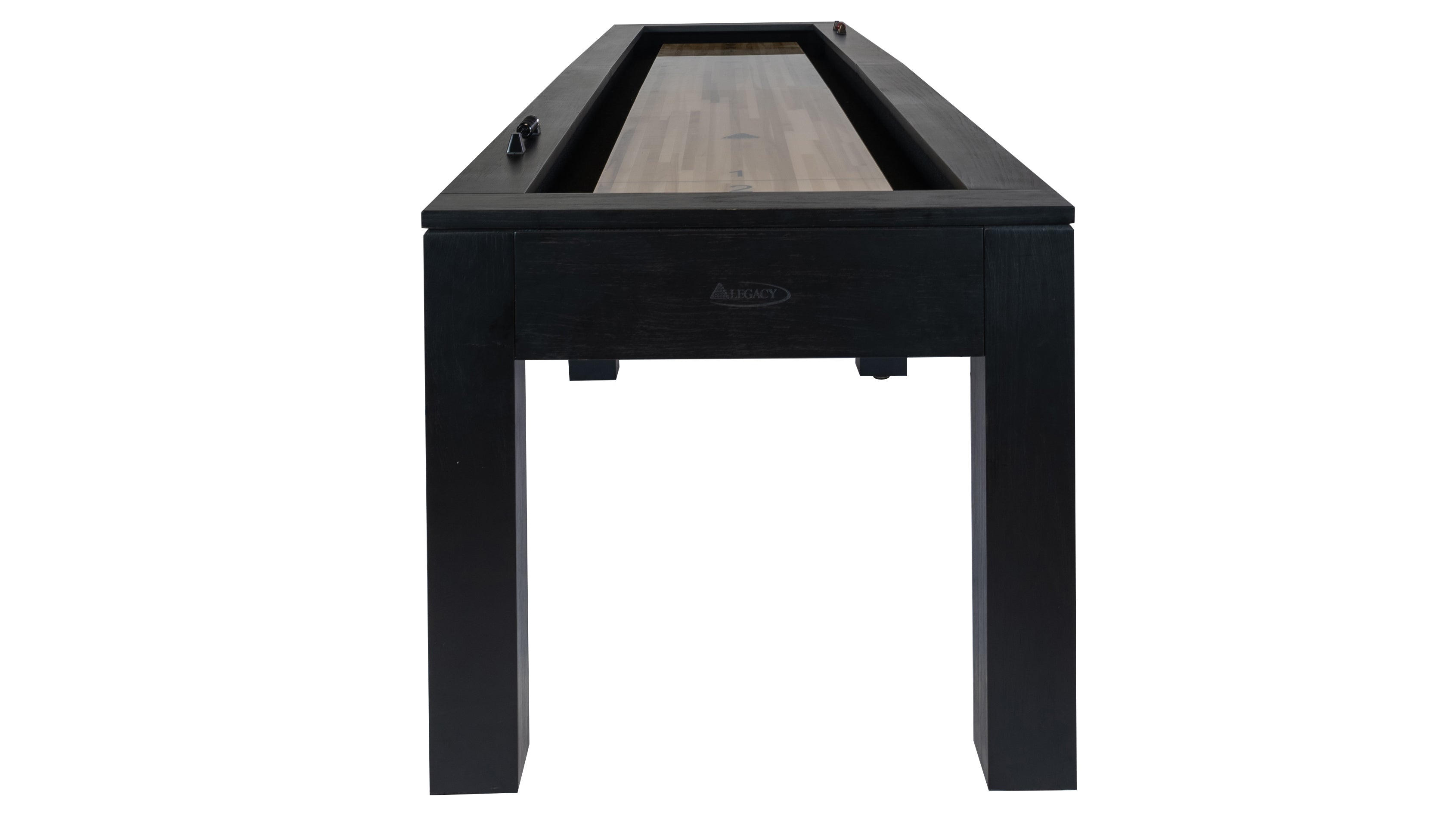 Legacy Billiards Baylor 9 Ft Shuffleboard in Raven Finish End View