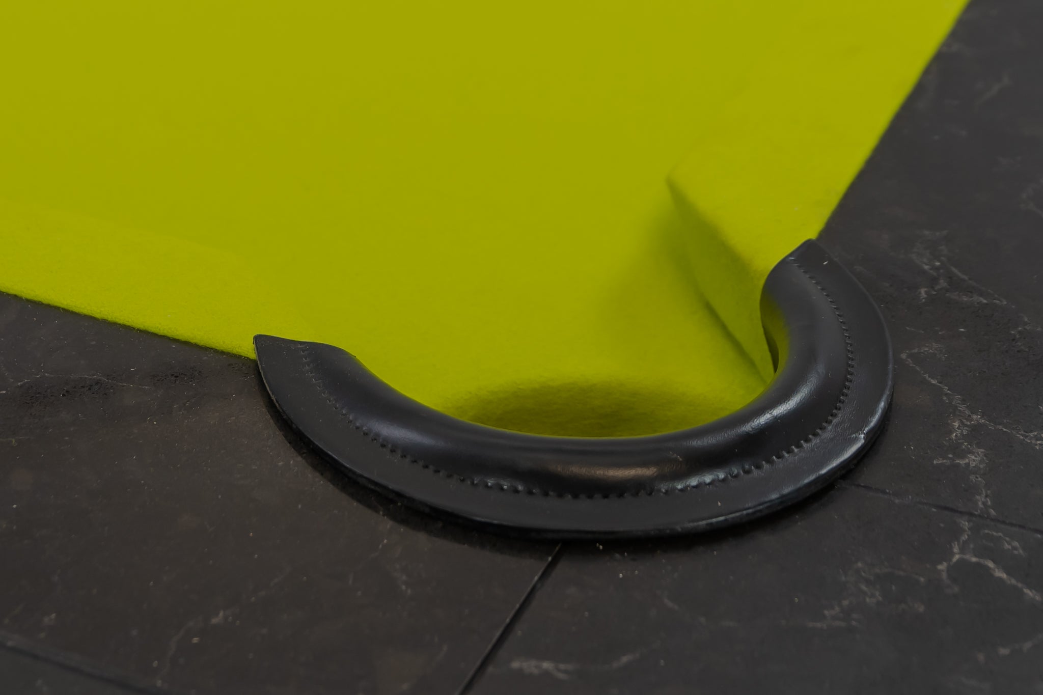 Legacy Billiards Baylor II Pool Table with Night Stone Rails with Lime Green Cloth - Corner Closeup
