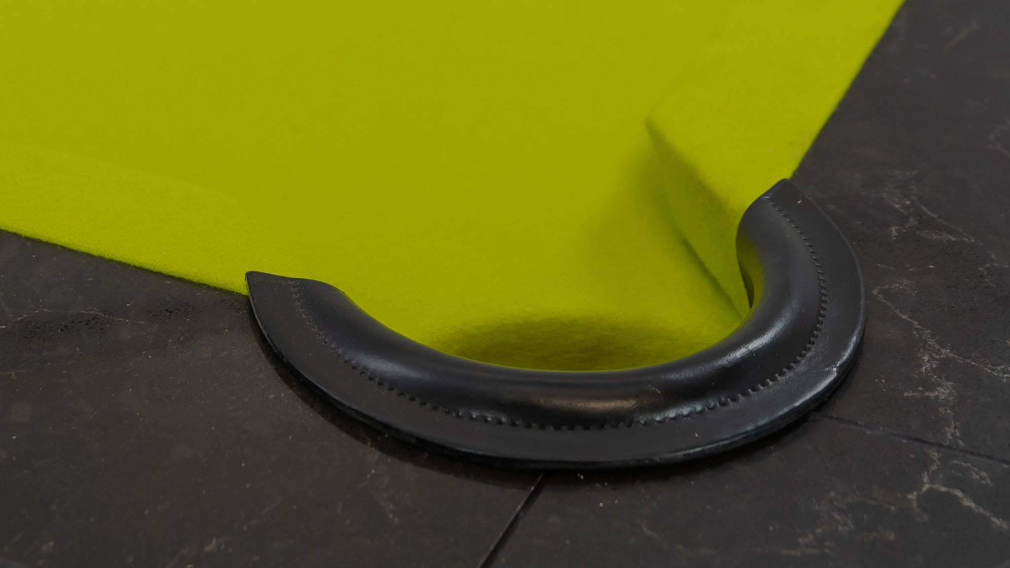 Legacy Billiards Baylor II Pool Table with Night Stone Rails with Lime Green Cloth - Corner Closeup