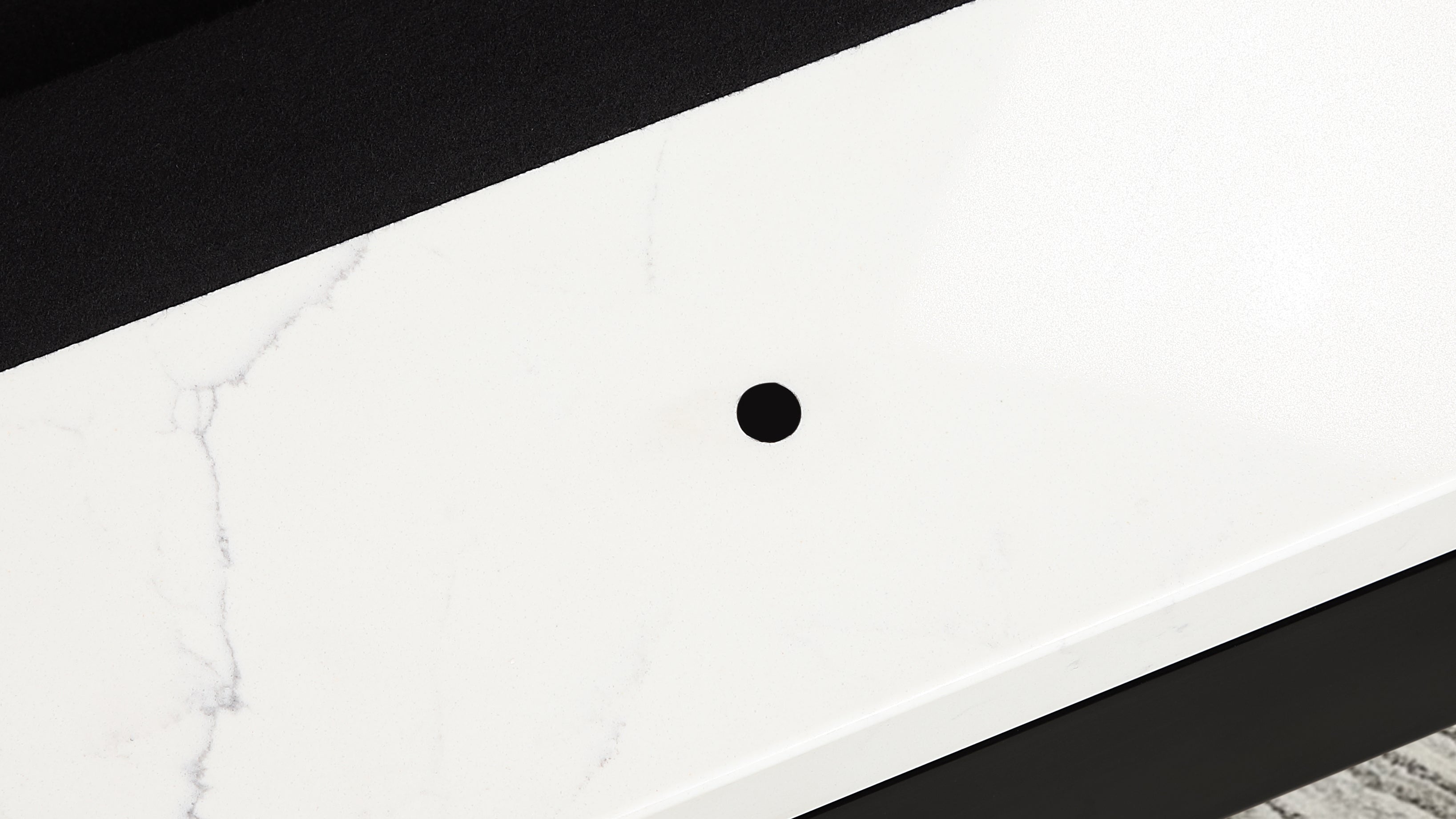 Legacy Billiards Baylor II Pool Table with Pearl Stone Rails with Black Cloth - Rail Closeup