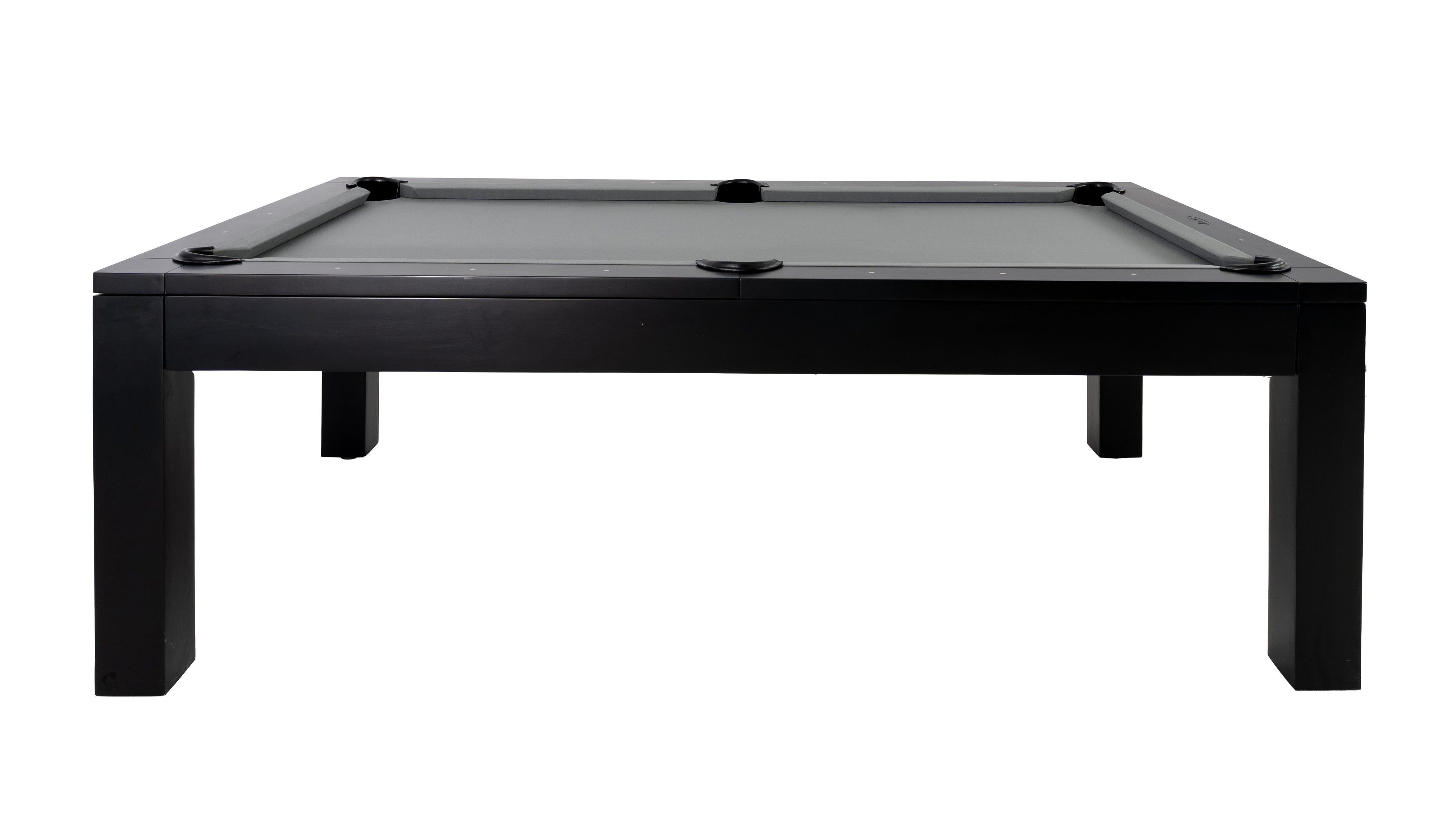 Legacy Billiards Baylor Pool Table in Raven Finish with Grey Cloth - Side View