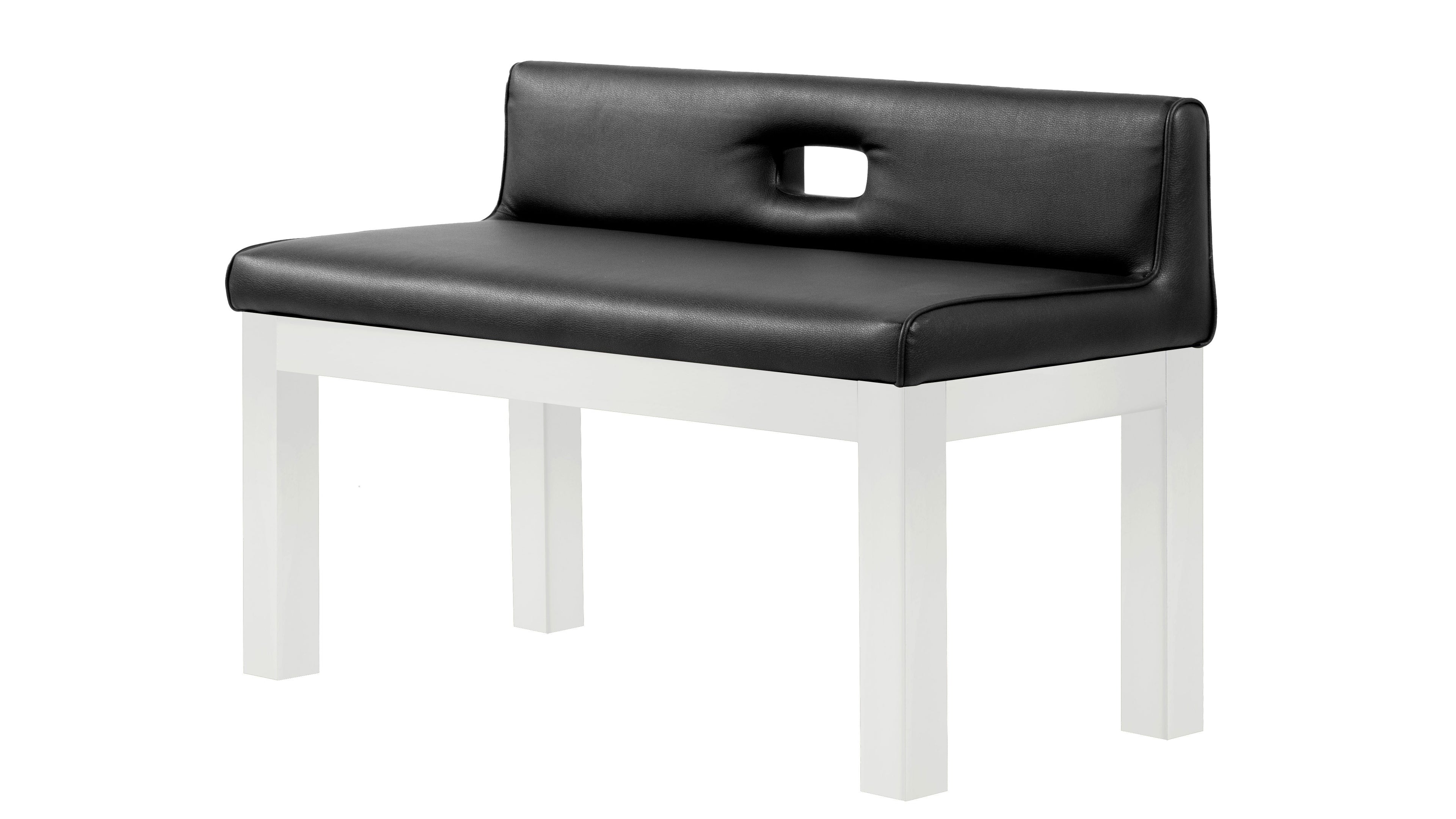 Legacy Billiards Baylor Backed Dining Bench in Frost White Finish