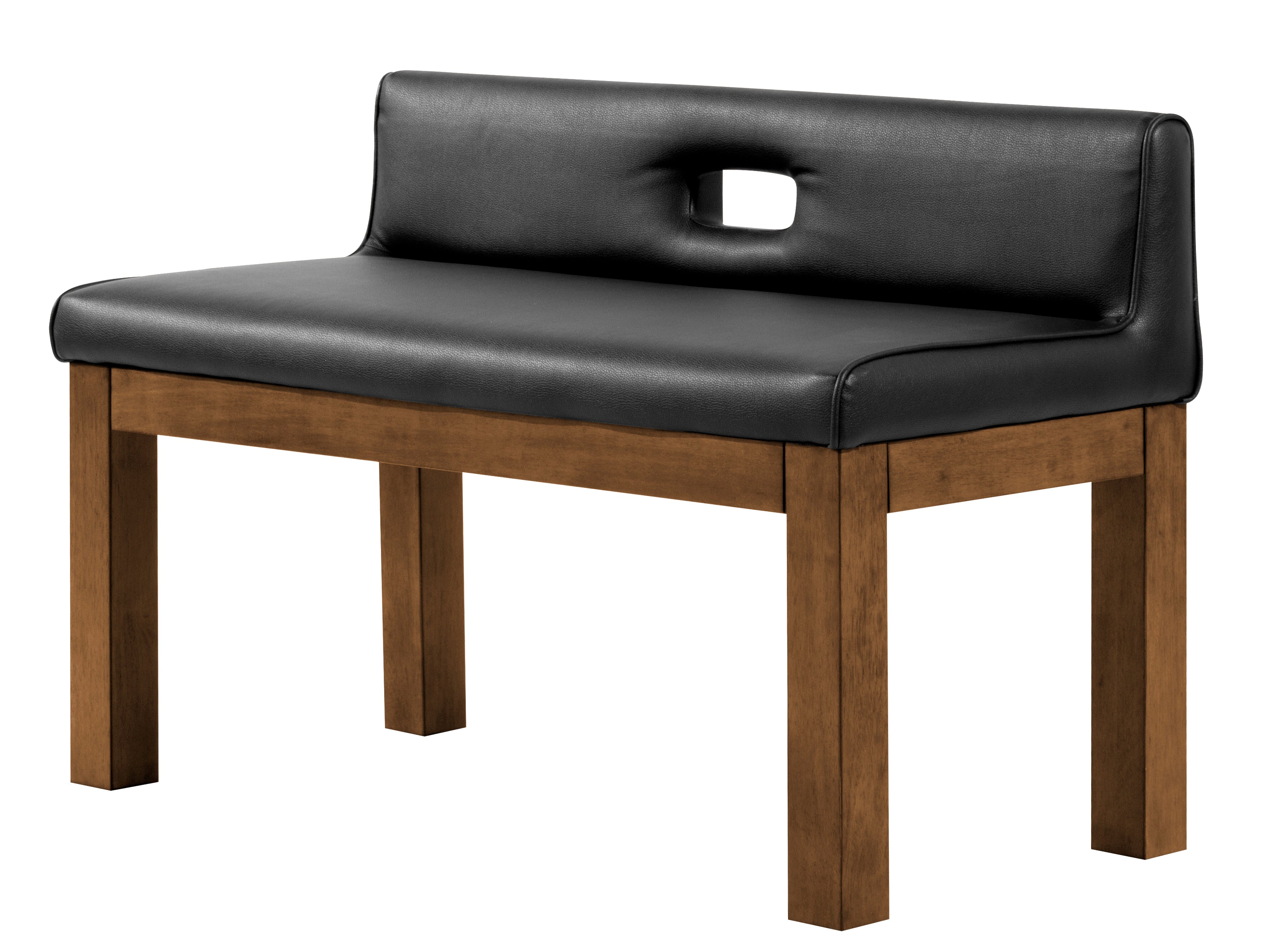 Legacy Billiards Baylor Backed Dining Bench in Walnut Finish