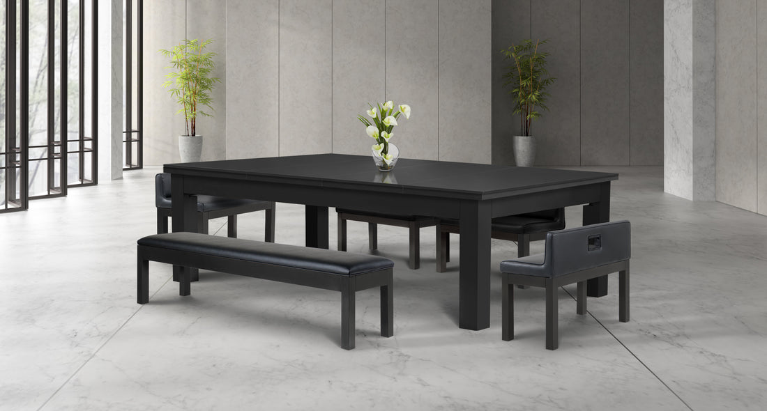 Legacy Billiards Baylor Pool Table Dining Collection in Raven Finish - Room Shot - Primary Image