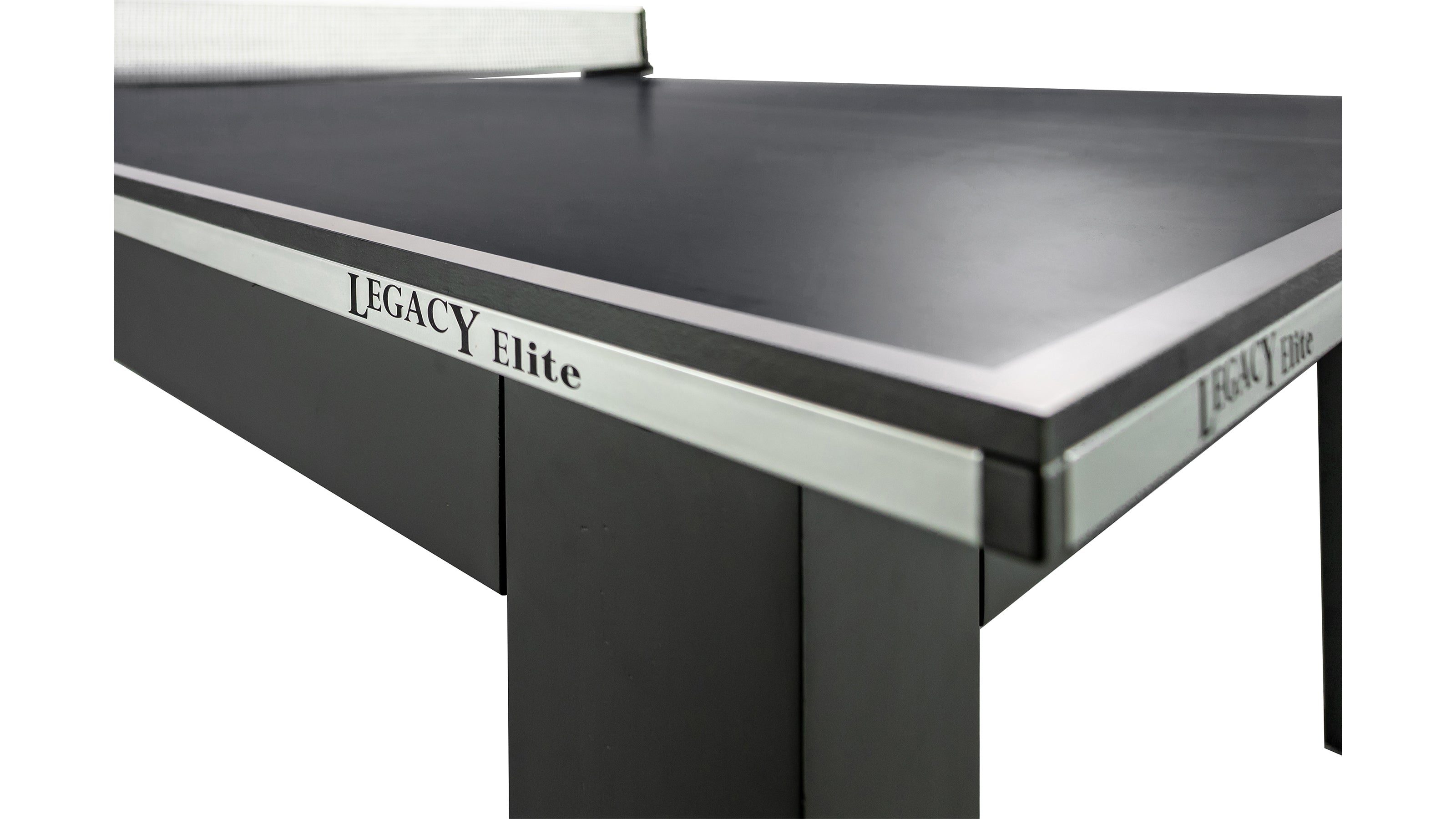 Legacy Billiards Baylor Table Tennis Table in Raven Finish - Corner Closeup
