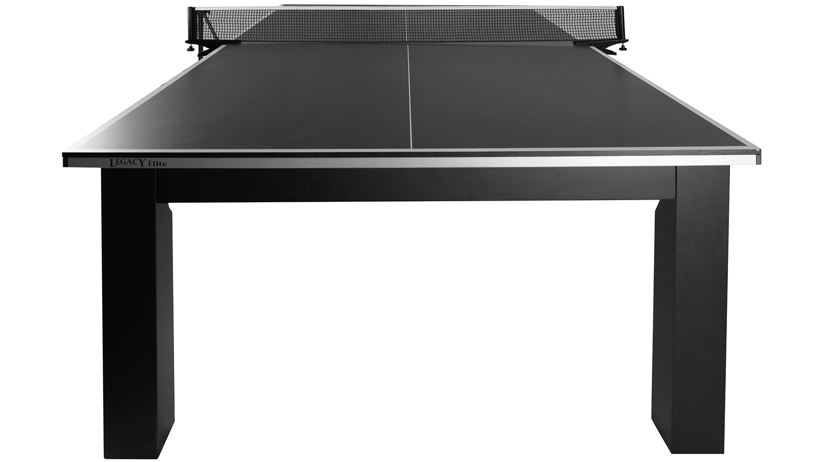 Legacy Billiards Baylor Table Tennis Table in Raven Finish - End View