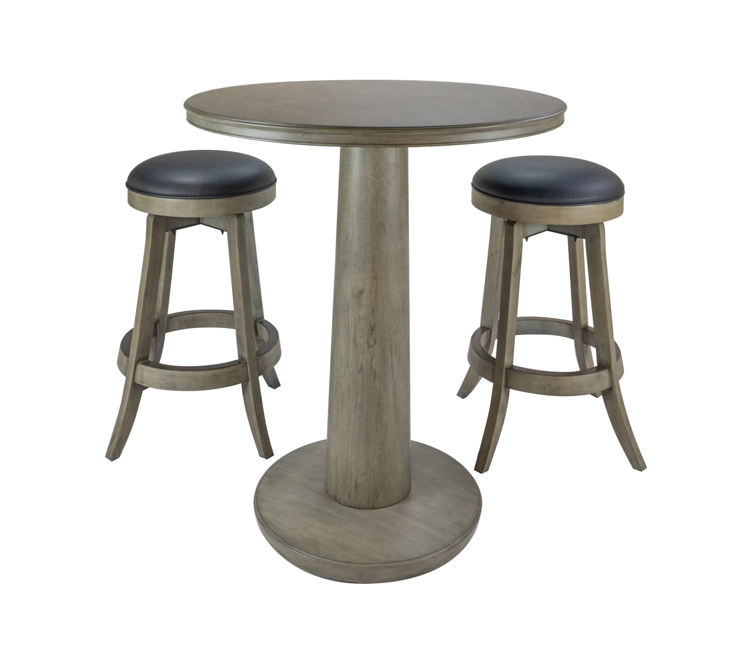 Legacy Billiards Collins Pub Table in Overcast Finish with Classic Backless Barstools