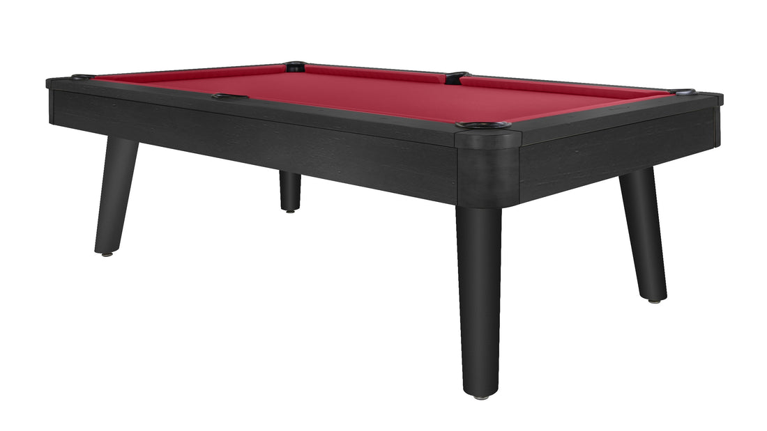 Legacy Billiards Collins Pool Table in Raven Finish with Burgundy Cloth - Primary Image