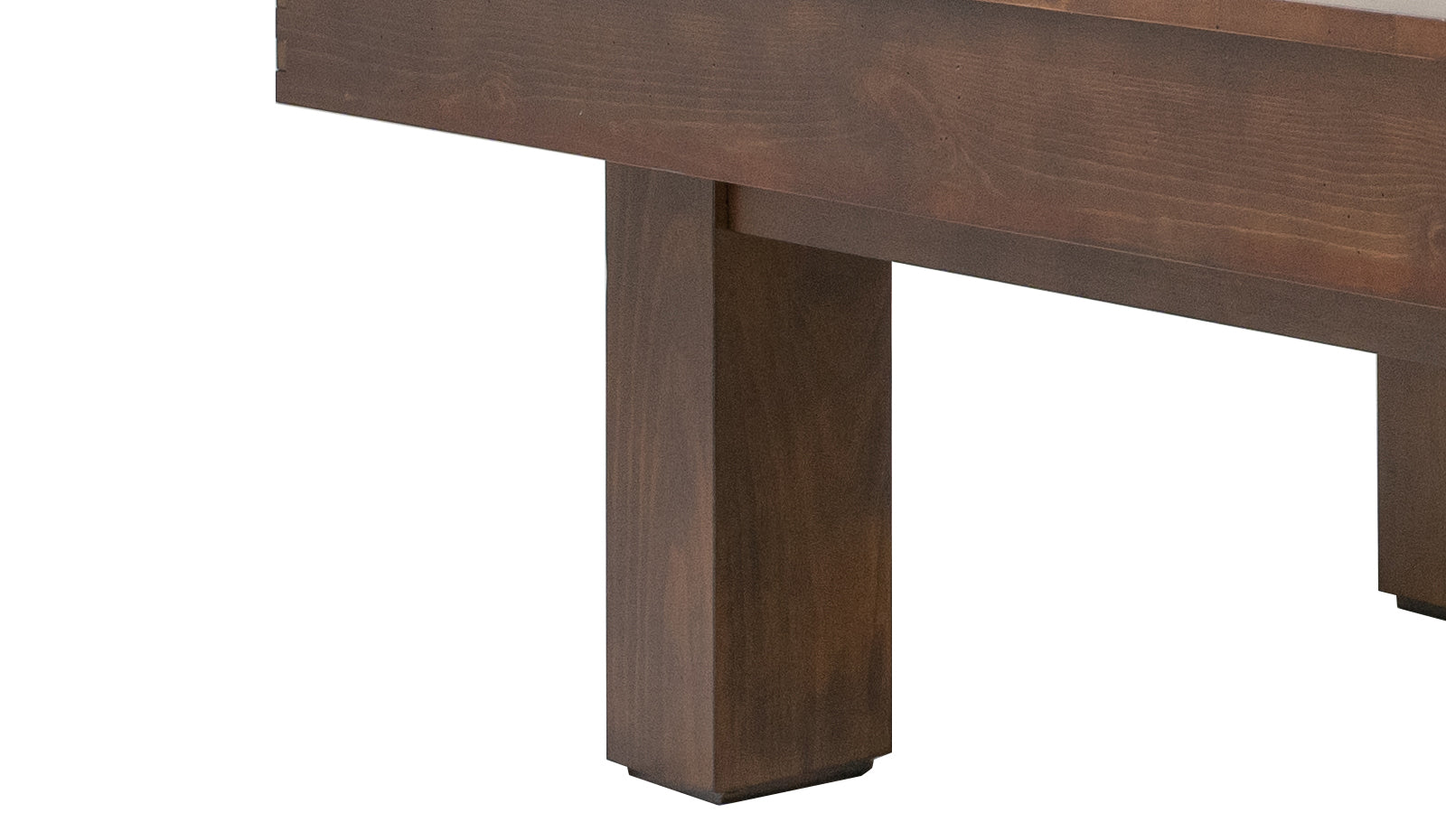 Legacy Billiards Colt II Pool Table in Gunshot Finish with Black Cloth - Leg Closeup