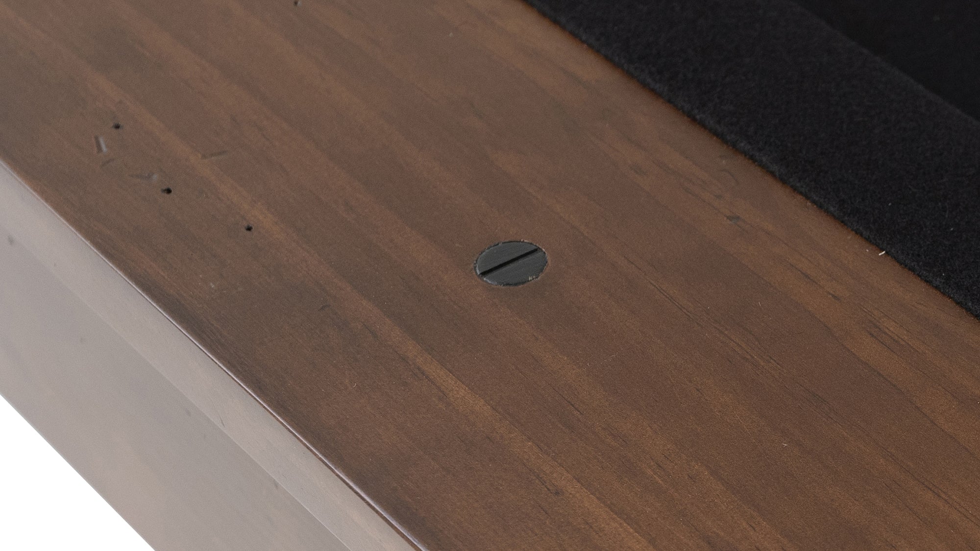 Legacy Billiards Colt II Pool Table in Gunshot Finish with Black Cloth - Site Closeup