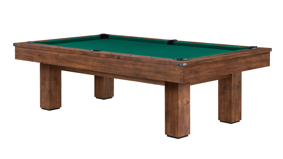 Legacy Billiards Colt II Pool Table in Gunshot Finish with Traditional Green Cloth - Primary Image