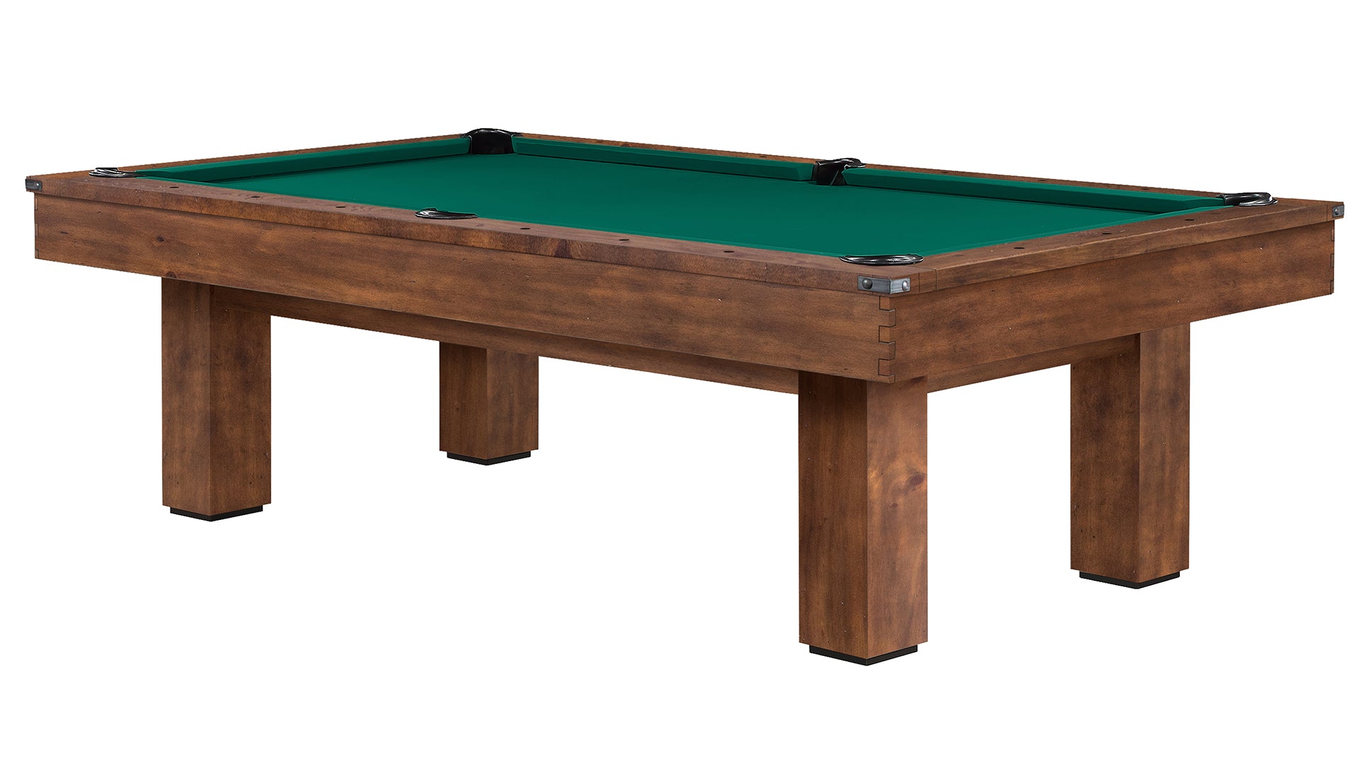Legacy Billiards Colt II Pool Table in Gunshot Finish with Traditional Green Cloth - Primary Image