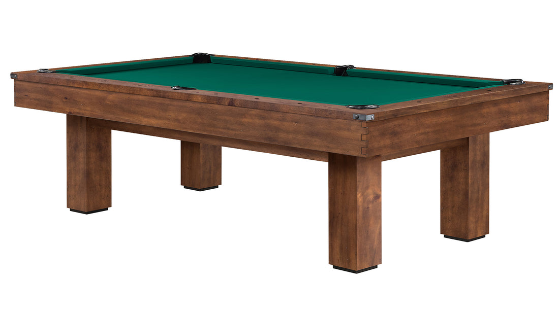 Legacy Billiards Colt II Pool Table in Gunshot Finish with Traditional Green Cloth - Primary Image