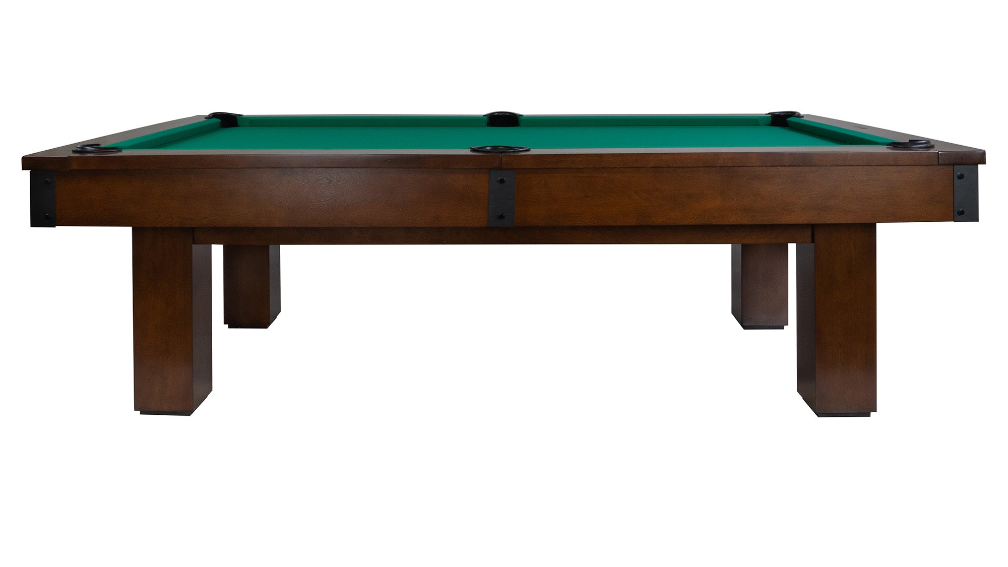 Legacy Billiards Colt II Pool Table in Nutmeg Finish with Green Cloth - Side View