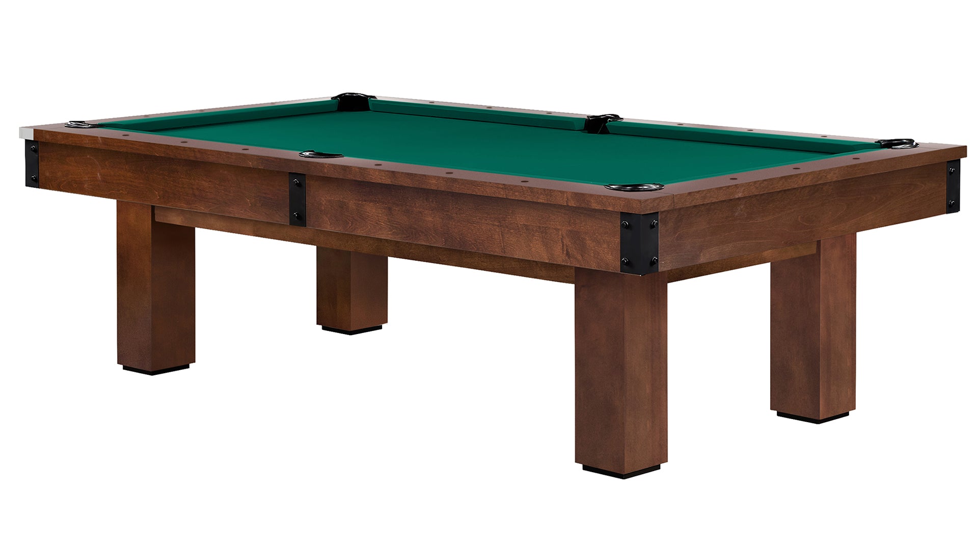 Legacy Billiards Colt II Pool Table in Nutmeg Finish with Traditional Green Cloth - Primary Image