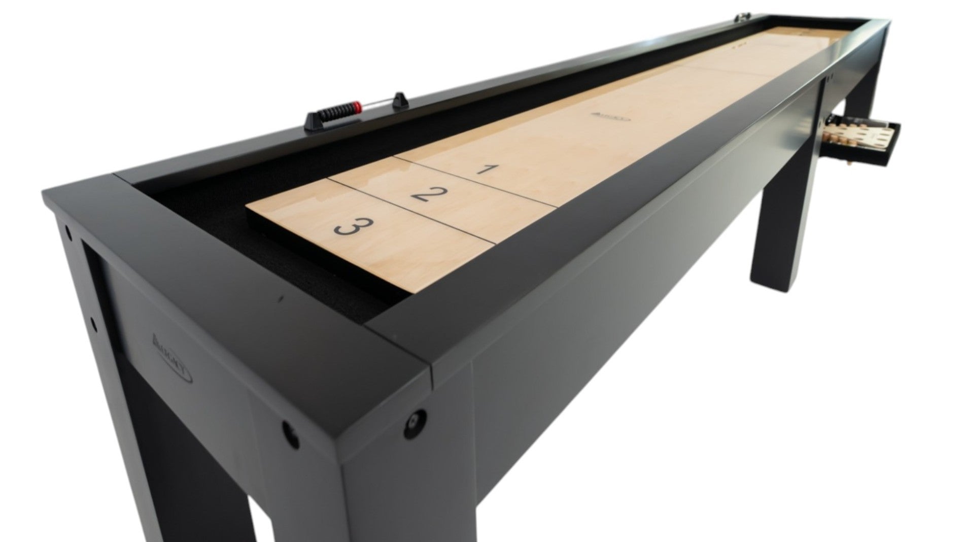 Legacy Billiards Colt 12 Foot Shuffleboard in Raven Finish - Angle View