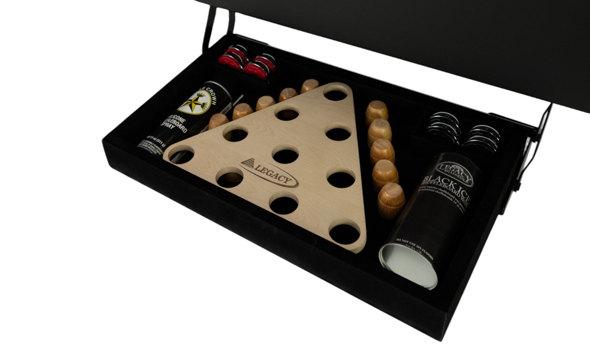 Legacy Billiards Colt 12 Foot Shuffleboard in Raven Finish - Perfect Drawer