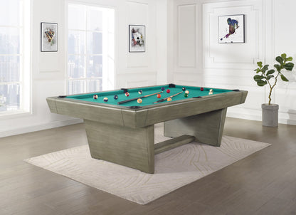 Legacy Billiards Conasauga 8 Ft Pool Table in Overcast Finish with Traditional Green Cloth - Room Scene - Angle View2