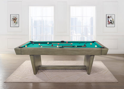 Legacy Billiards Conasauga 8 Ft Pool Table in Overcast Finish with Traditional Green Cloth - Room Scene - Side View