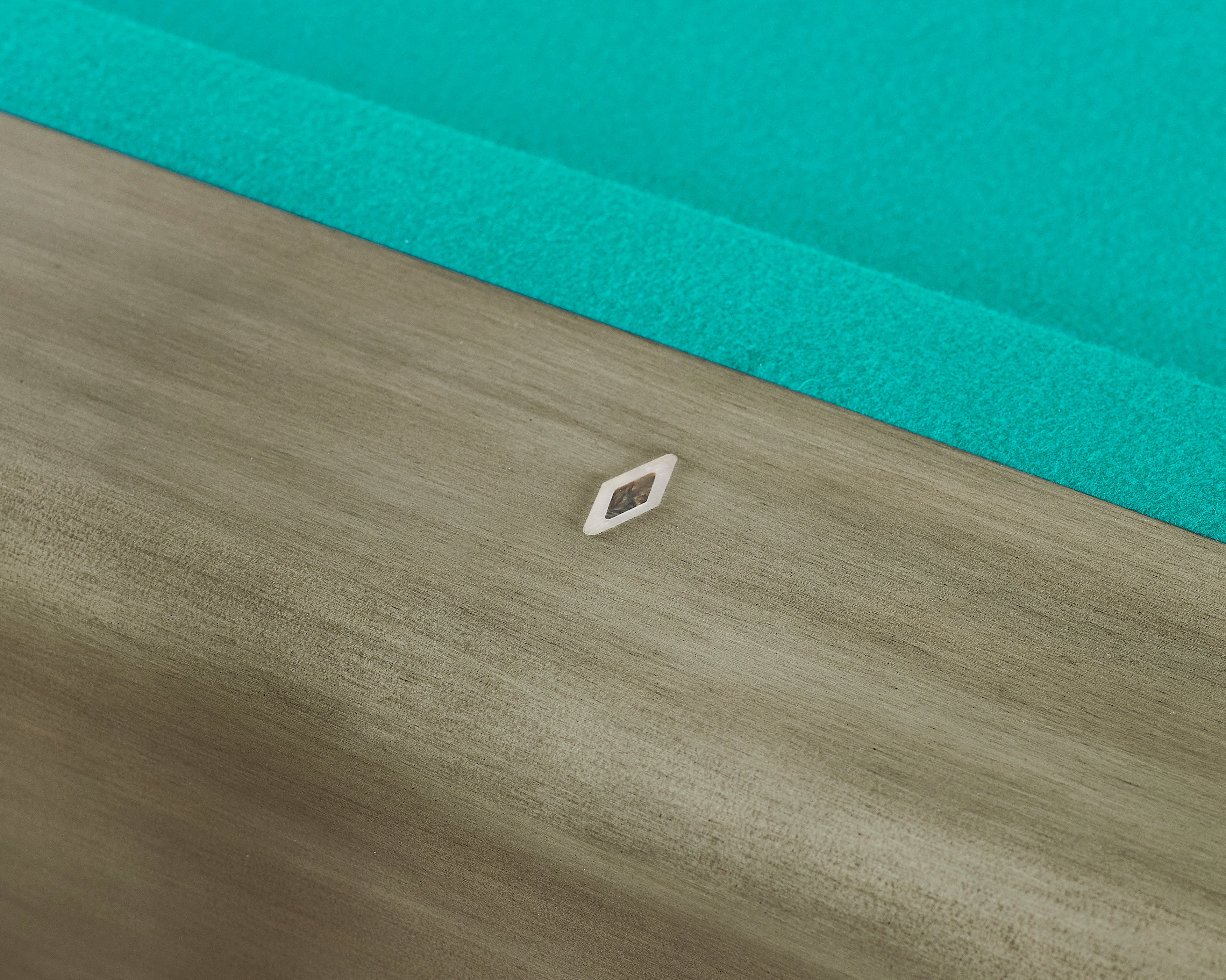 Legacy Billiards Conasauga 8 Ft Pool Table in Overcast Finish with Traditional Green Cloth - Site Closeup