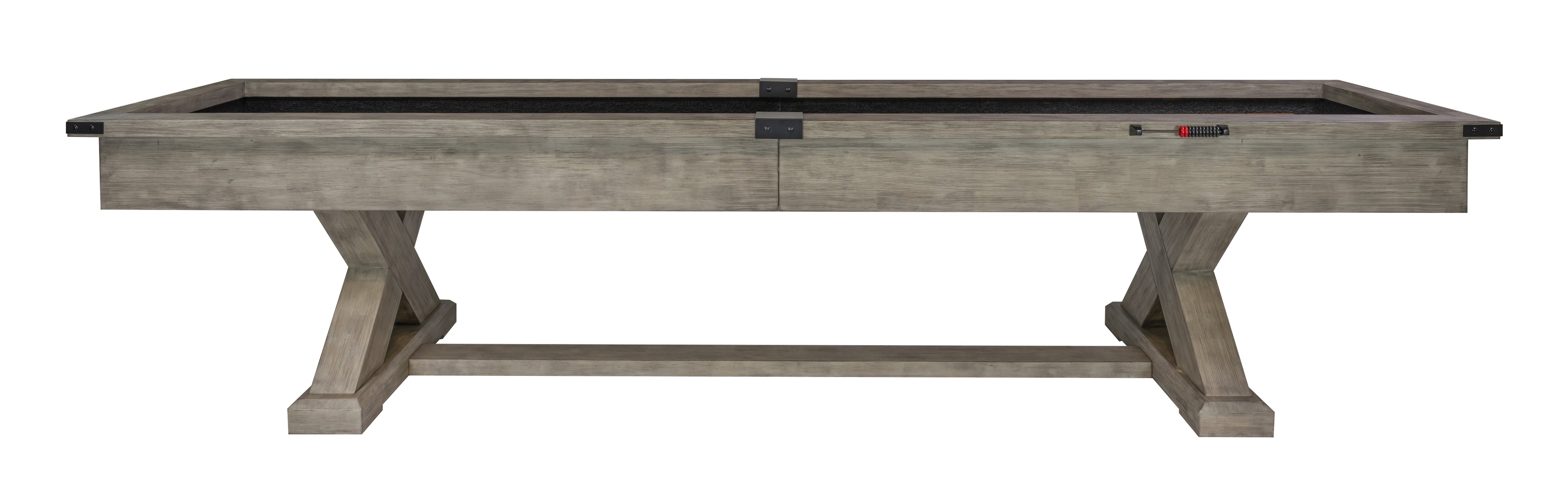 Legacy Billiards Cumberland 12 Ft Outdoor Shuffleboard in Ash Grey Finish Top Side View