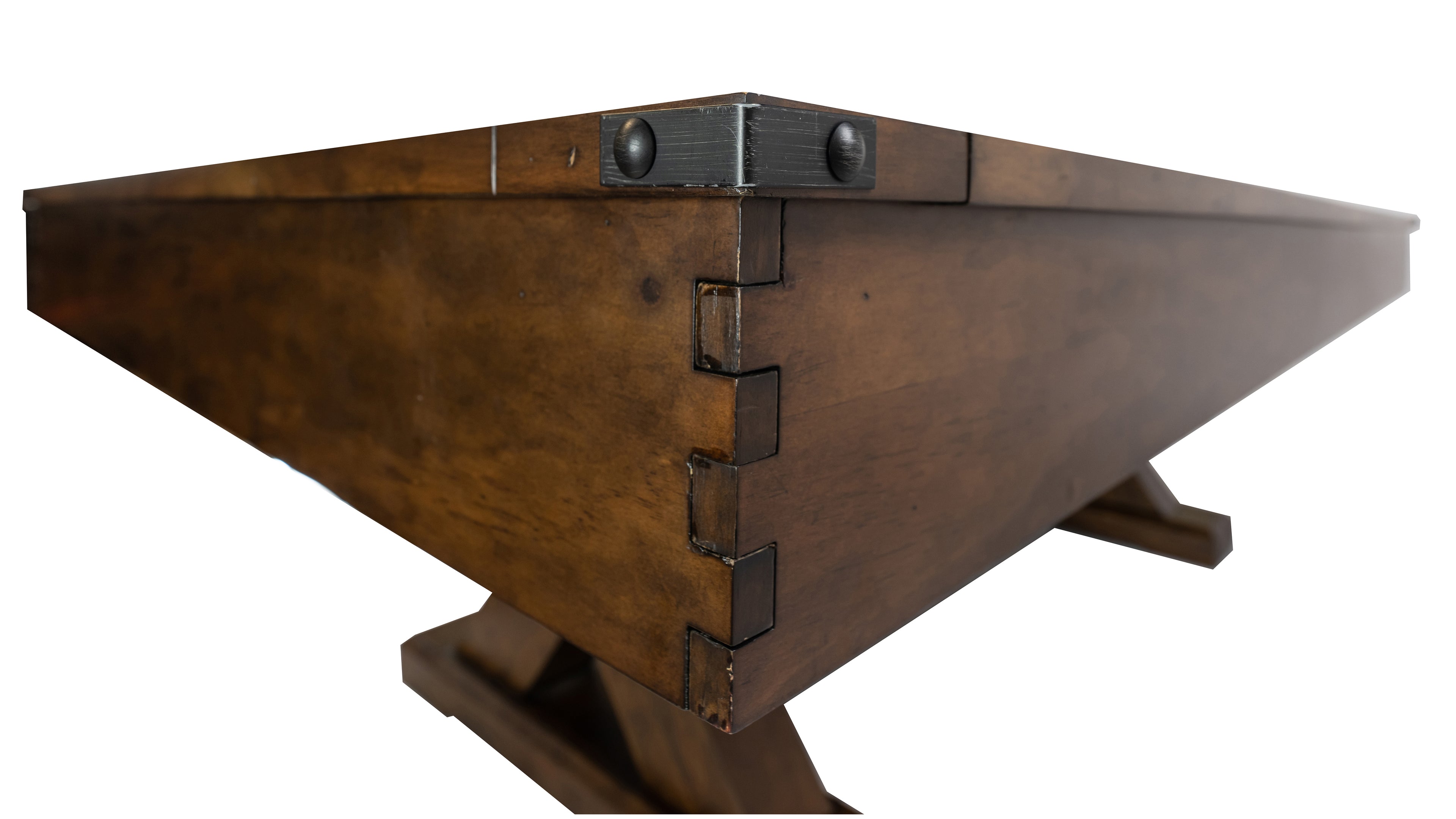 Legacy Billiards 7 Ft Cumberland Pool Table in Gunshot Finish - Corner Closeup