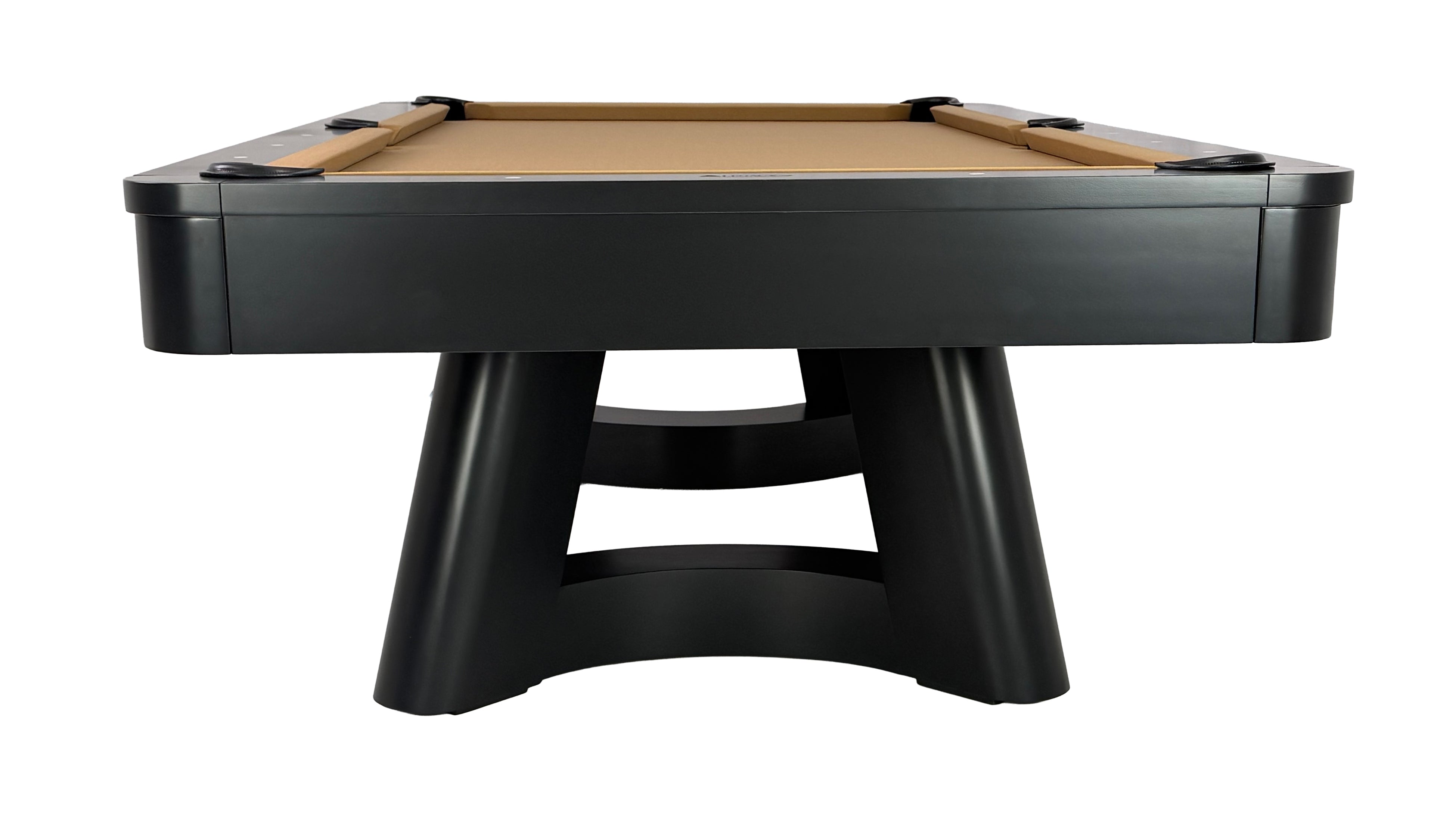 Legacy Billiards Dunbar Pool Table in Raven Finish with Desert Cloth - End View