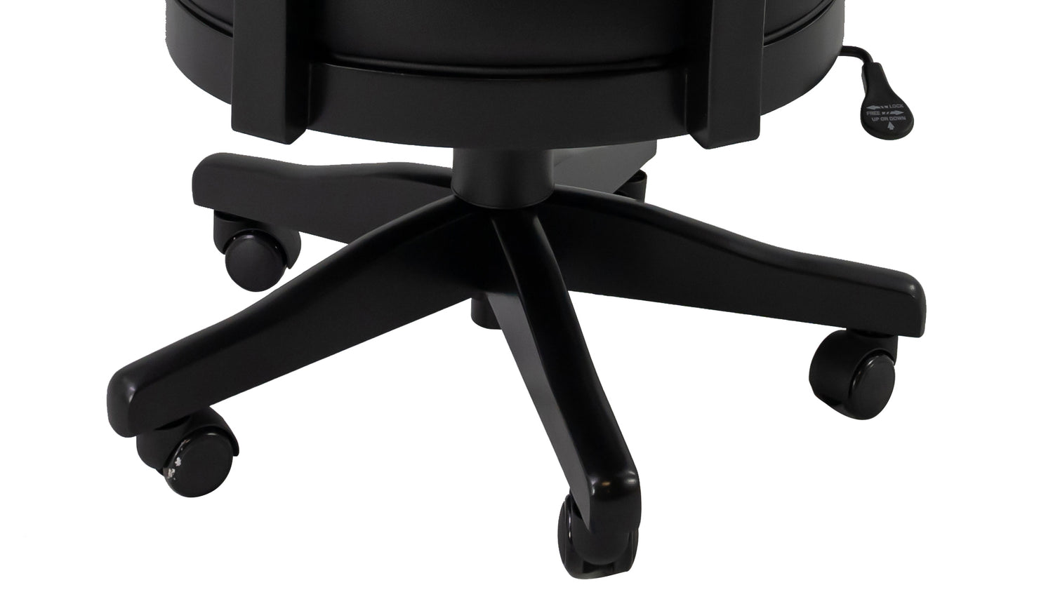 Legacy Billiards Elite Gas Lift Game Chair in Raven Finish - Base Closeup