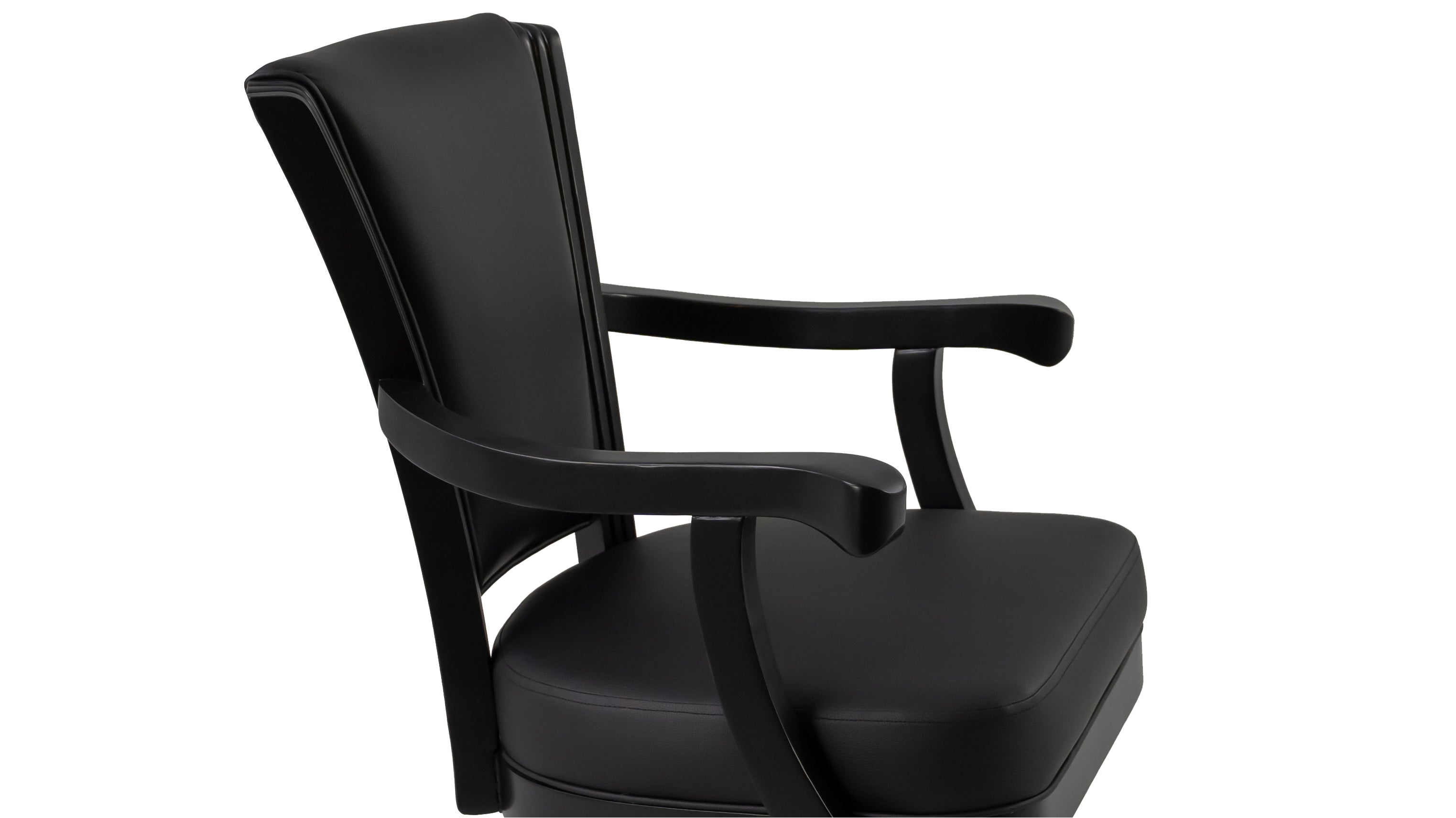 Legacy Billiards Elite Gas Lift Game Chair in Raven Finish - Seat Closeup