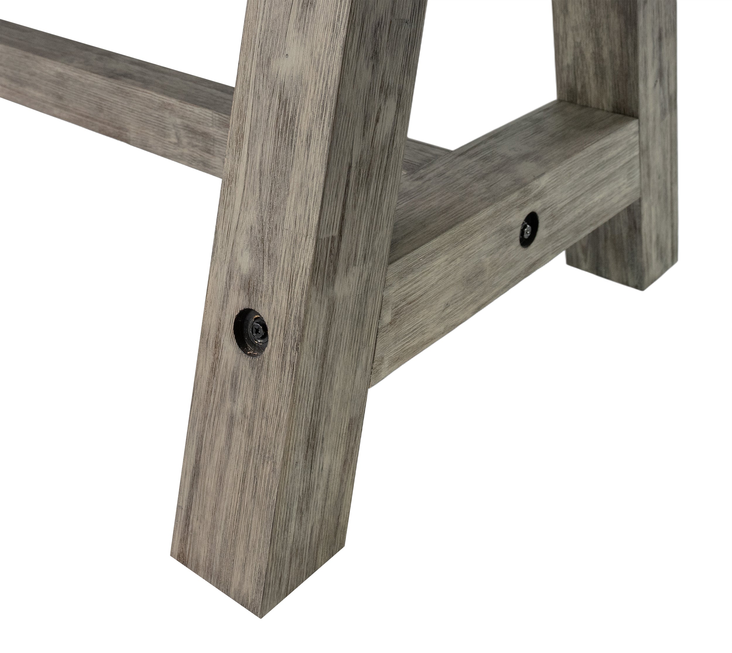 Legacy Billiards Emory 12 Ft Outdoor Shuffleboard in Ash Grey Finish - Leg Closeup