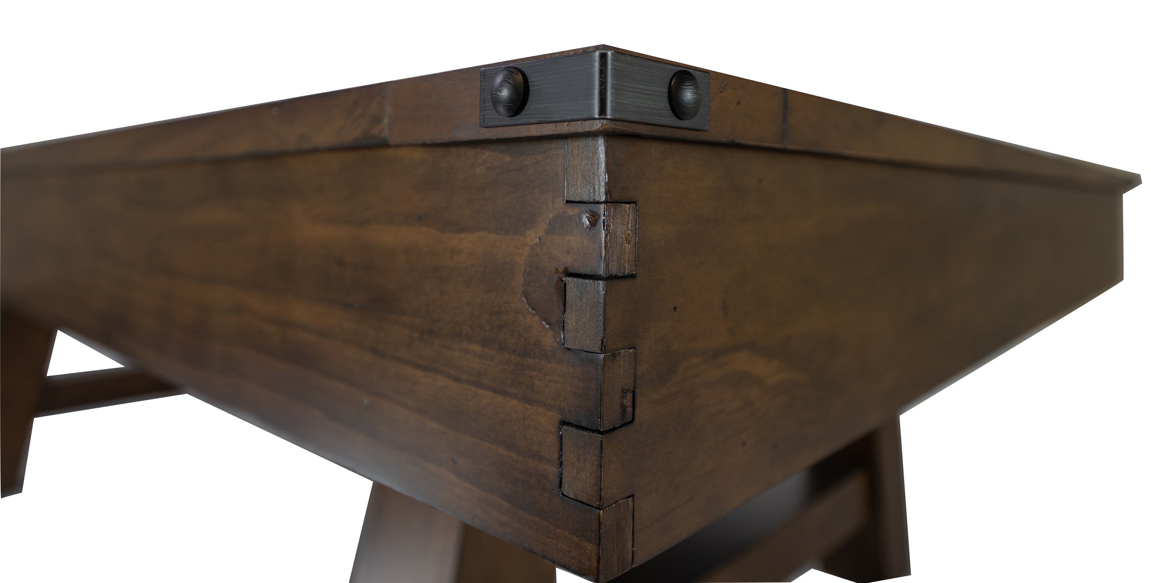 Legacy Billiards Emory 8 Ft Pool Table in Gunshot Finish Corner Closeup