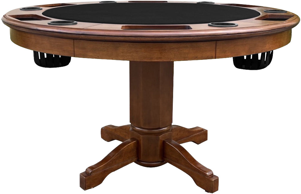 Legacy Billiards Heritage 3 in 1 Game Set with Bumper Pool in Nutmeg Finish - Poker Table