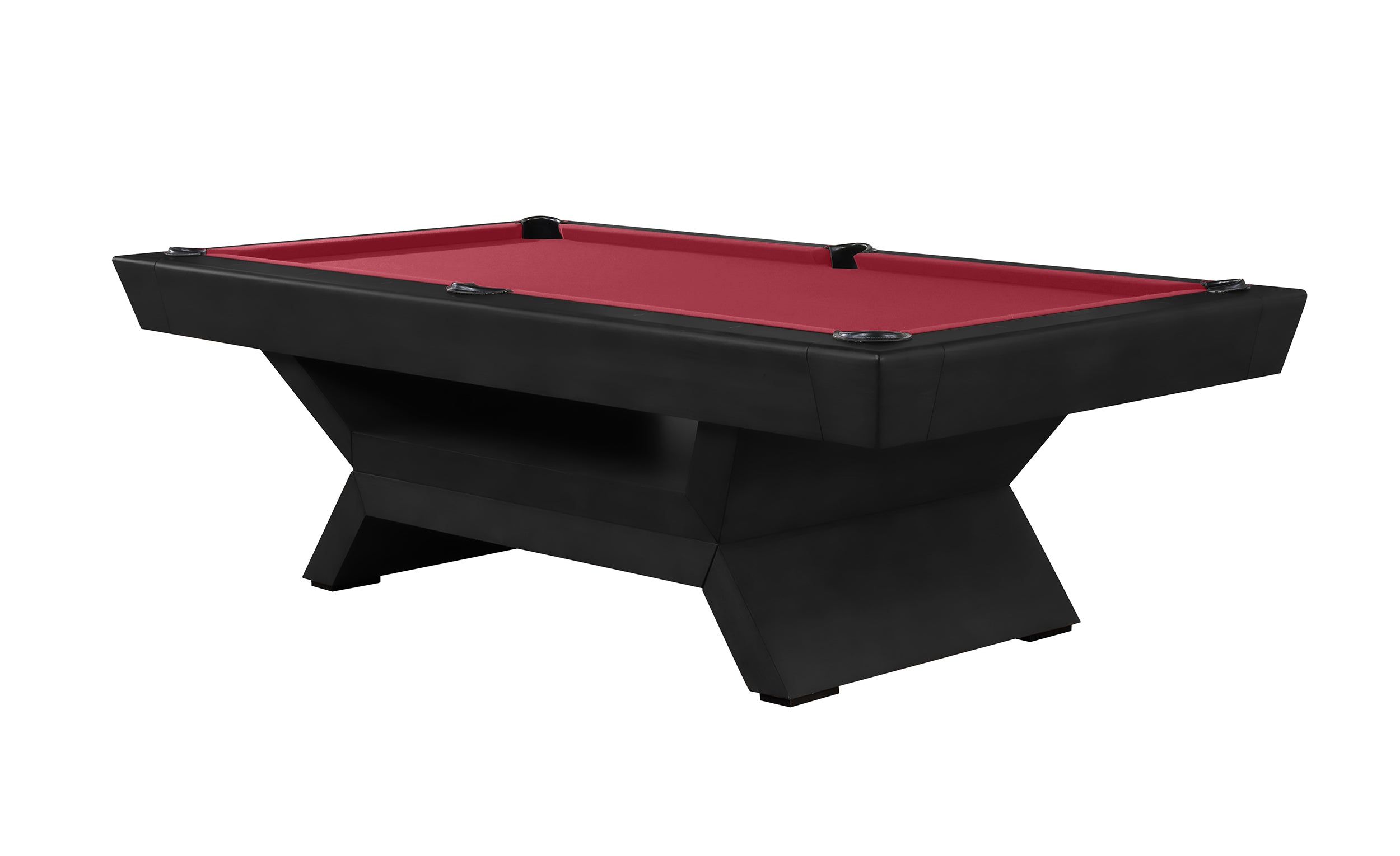 Legacy Billiards Holston Pool Table in Raven Finish with Red Cloth - Primary Image