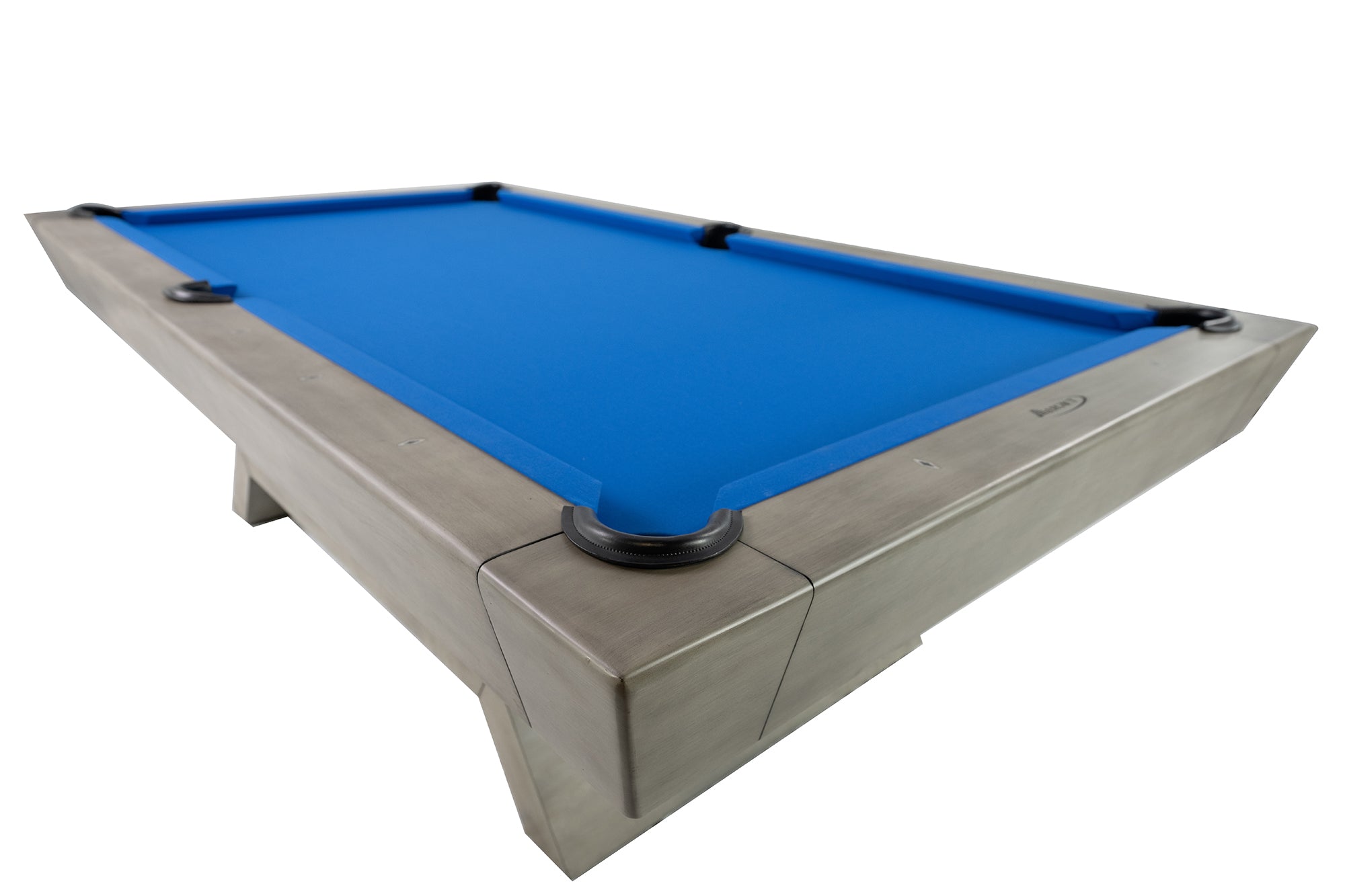 Legacy Billiards Holston Pool Table in Overcast Finish with Blue Cloth - Corner View
