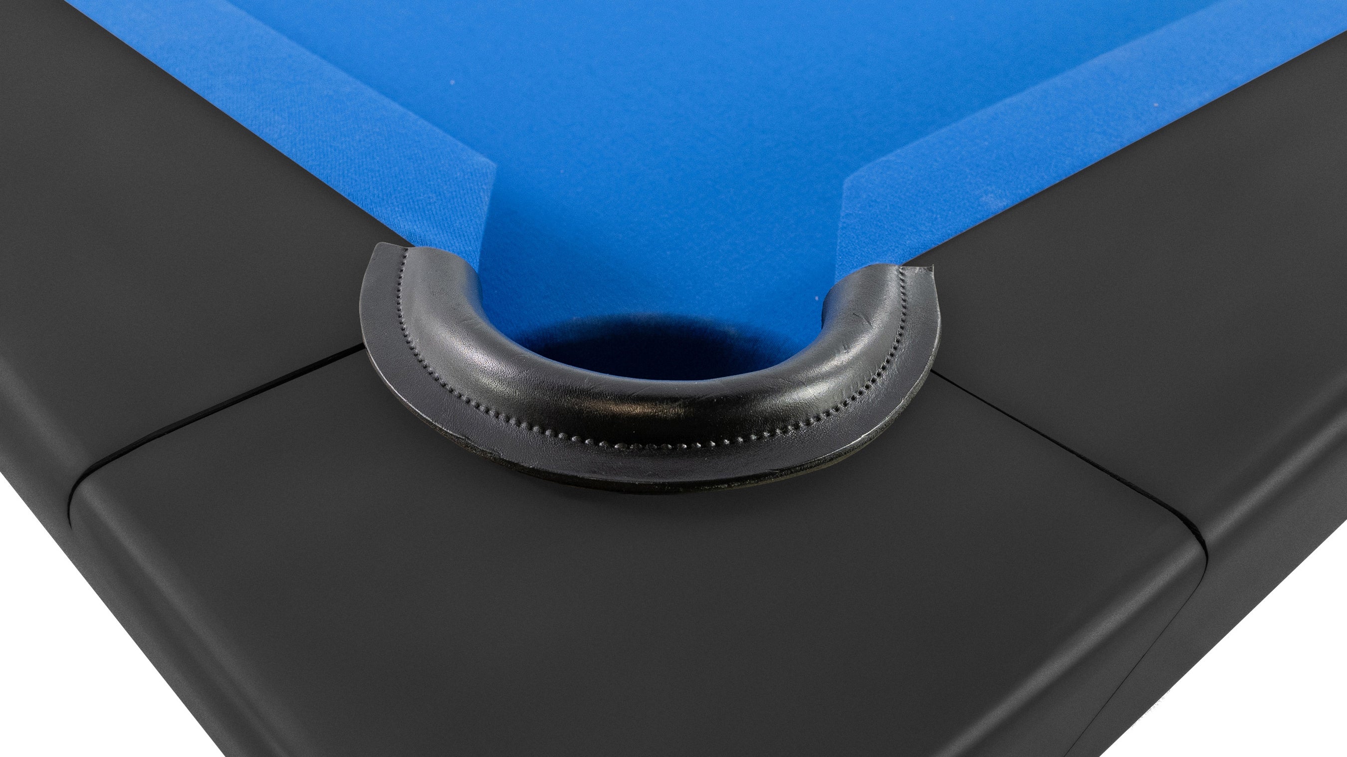 Legacy Billiards Holston Pool Table in Raven Finish with Blue Cloth - Pocket Closeup