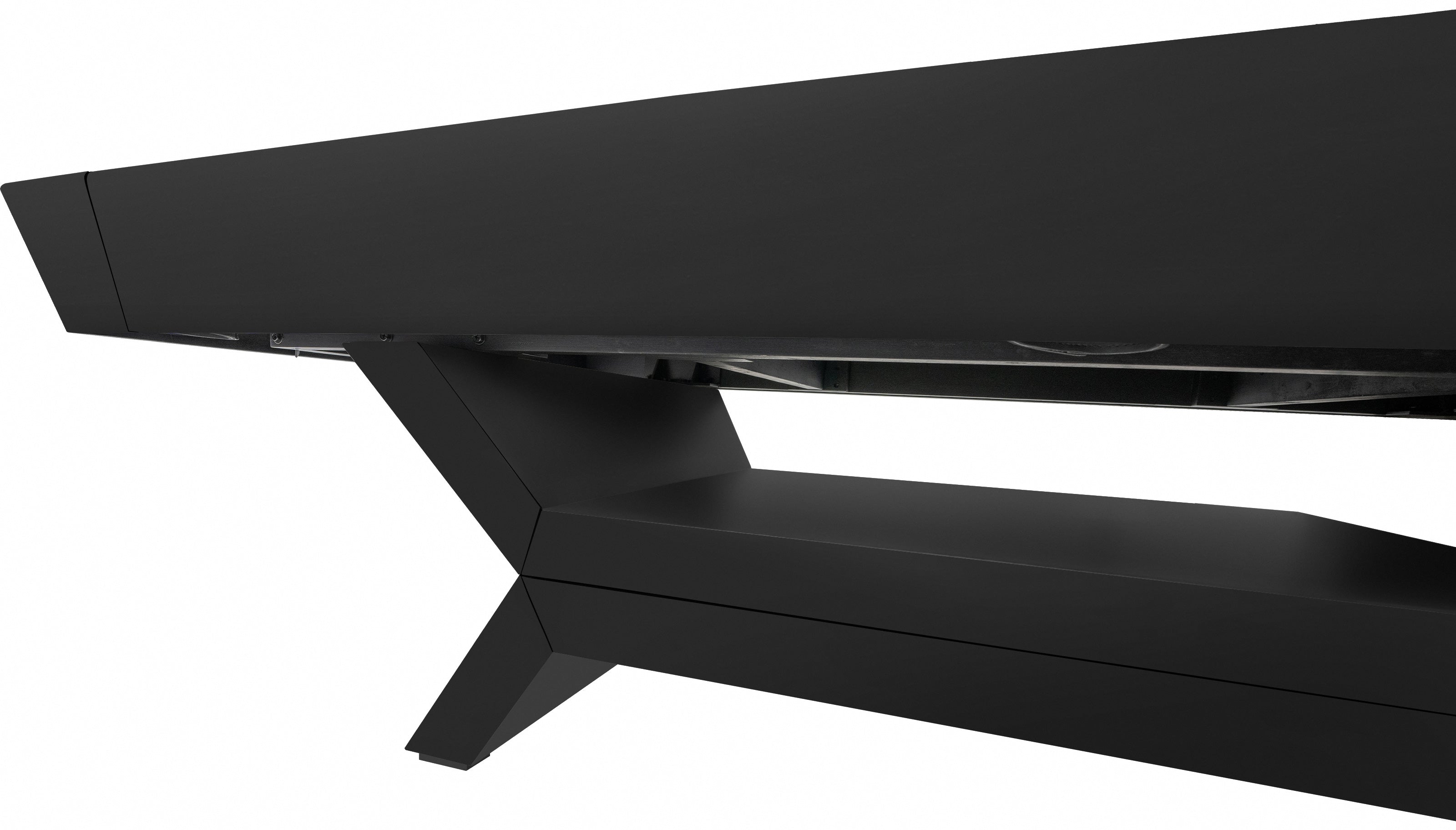 Legacy Billiards Holston Pool Table in Raven Finish with Blue Cloth - Side Closeup