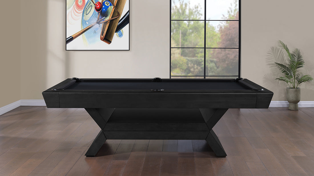 Legacy Billiards Holston Pool Table in Raven Finish with Black Cloth - Room Shot