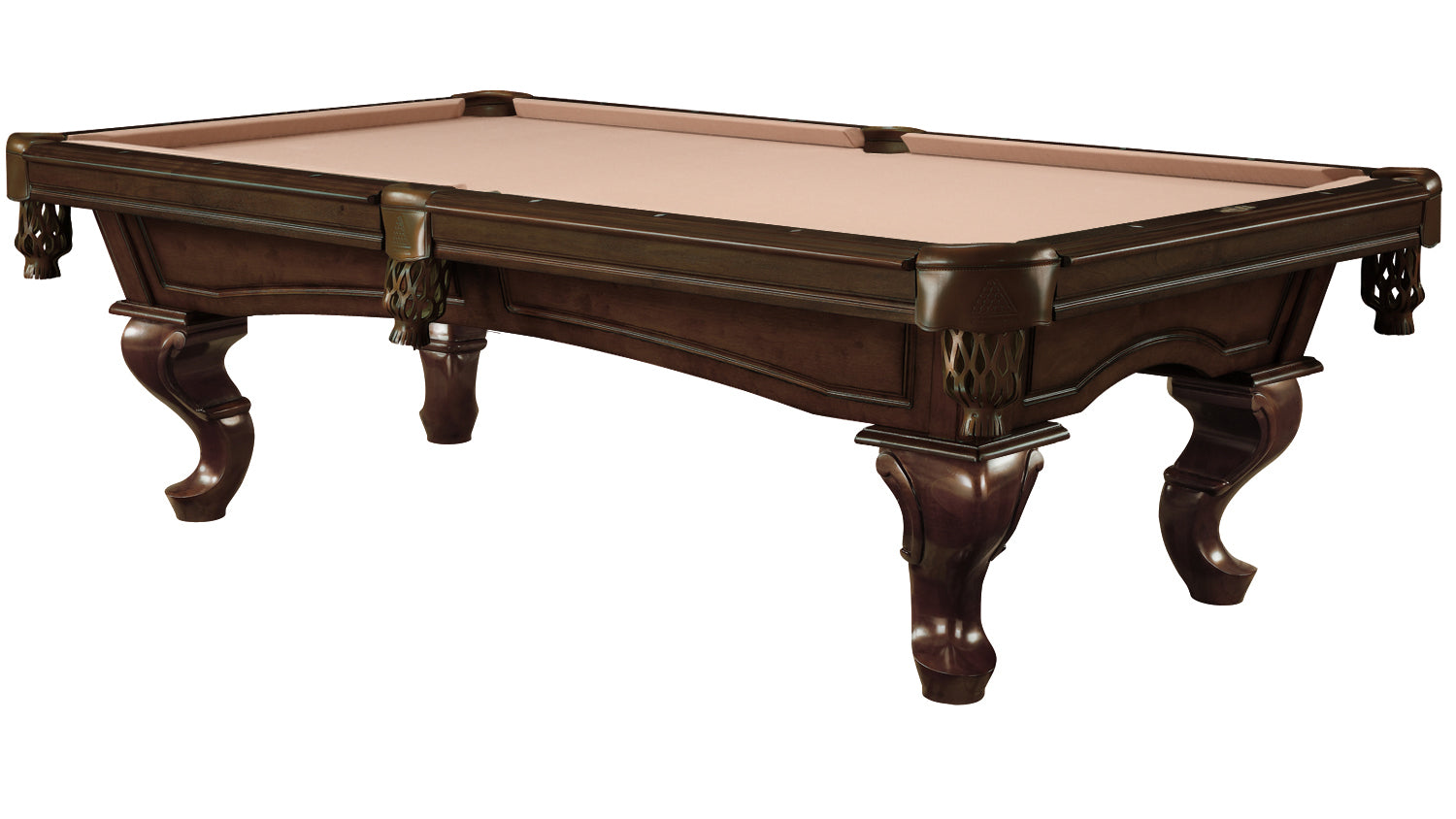 Legacy Billiards Mallory Pool Table in Nutmeg Finish with Desert Cloth - Primary Image