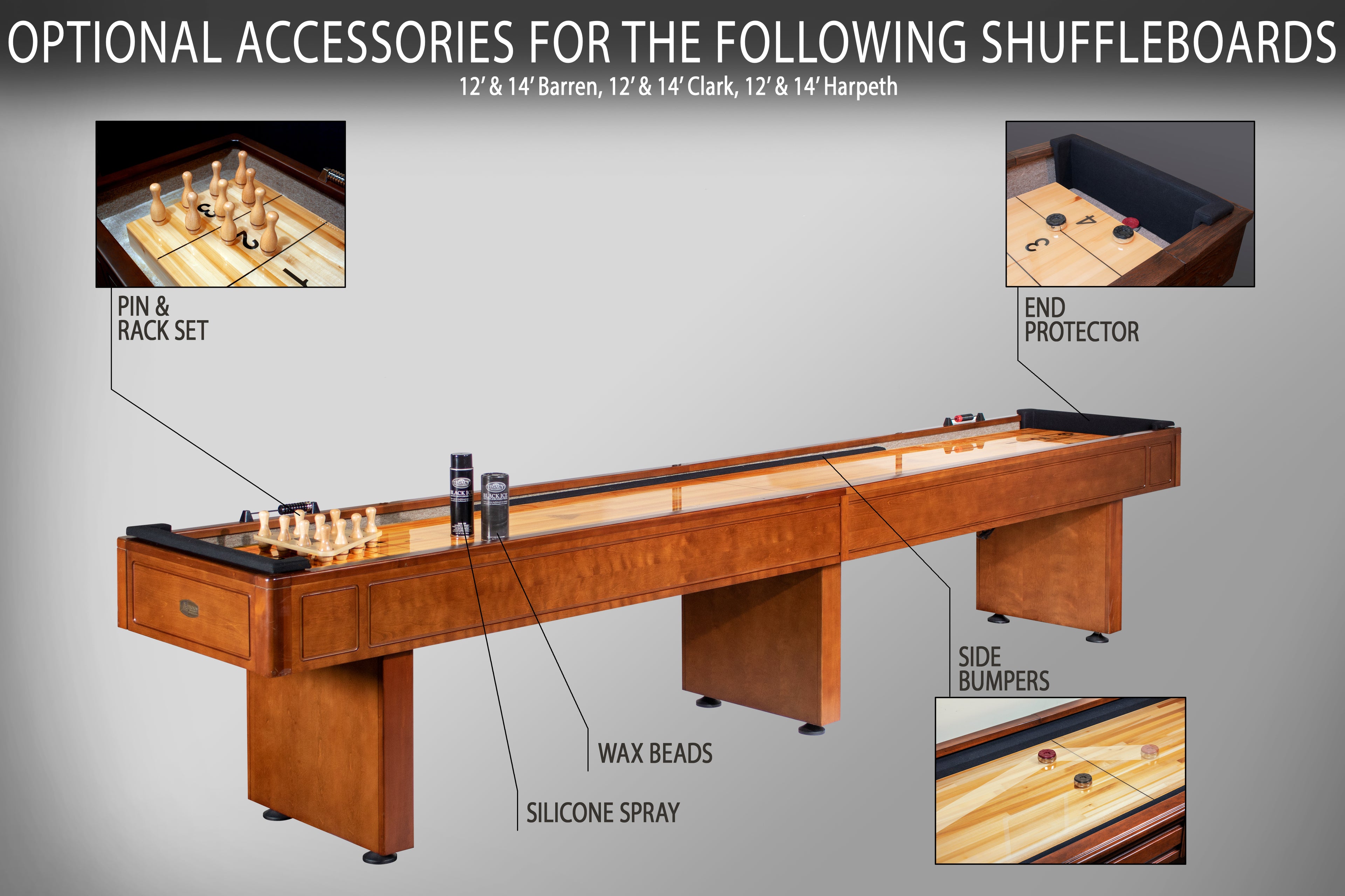 Legacy Billiards Optional Shuffleboard Accessories Less Score Unit and Lights