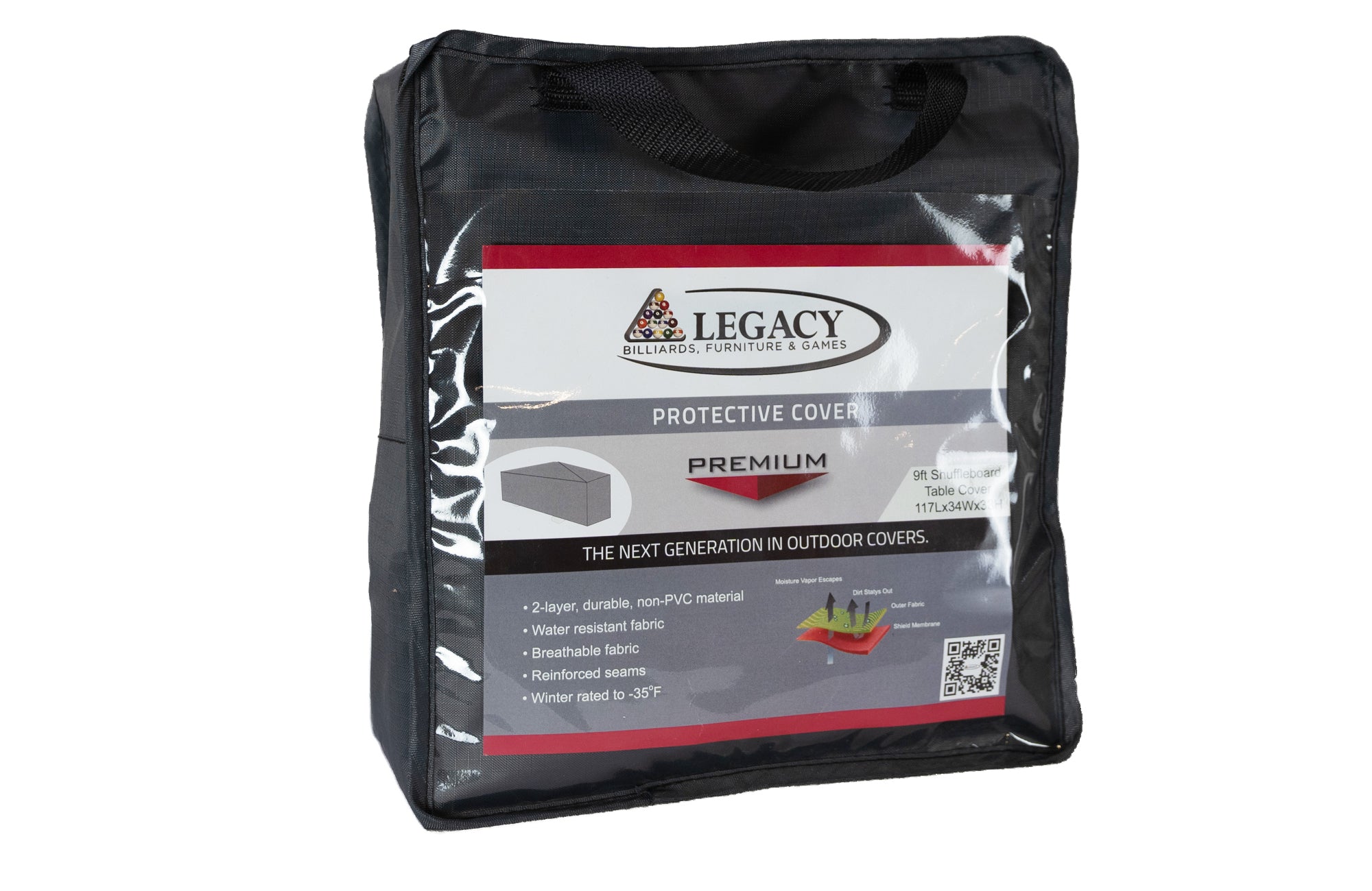 Legacy Billiards Outdoor Waterproof Cover for Pool Tables Packaging