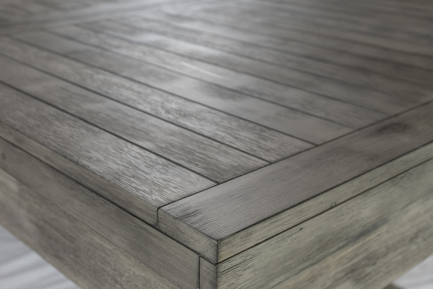 Legacy Billiards 7 Ft Outdoor Dining Top in Ash Grey Finish - Corner Closeup