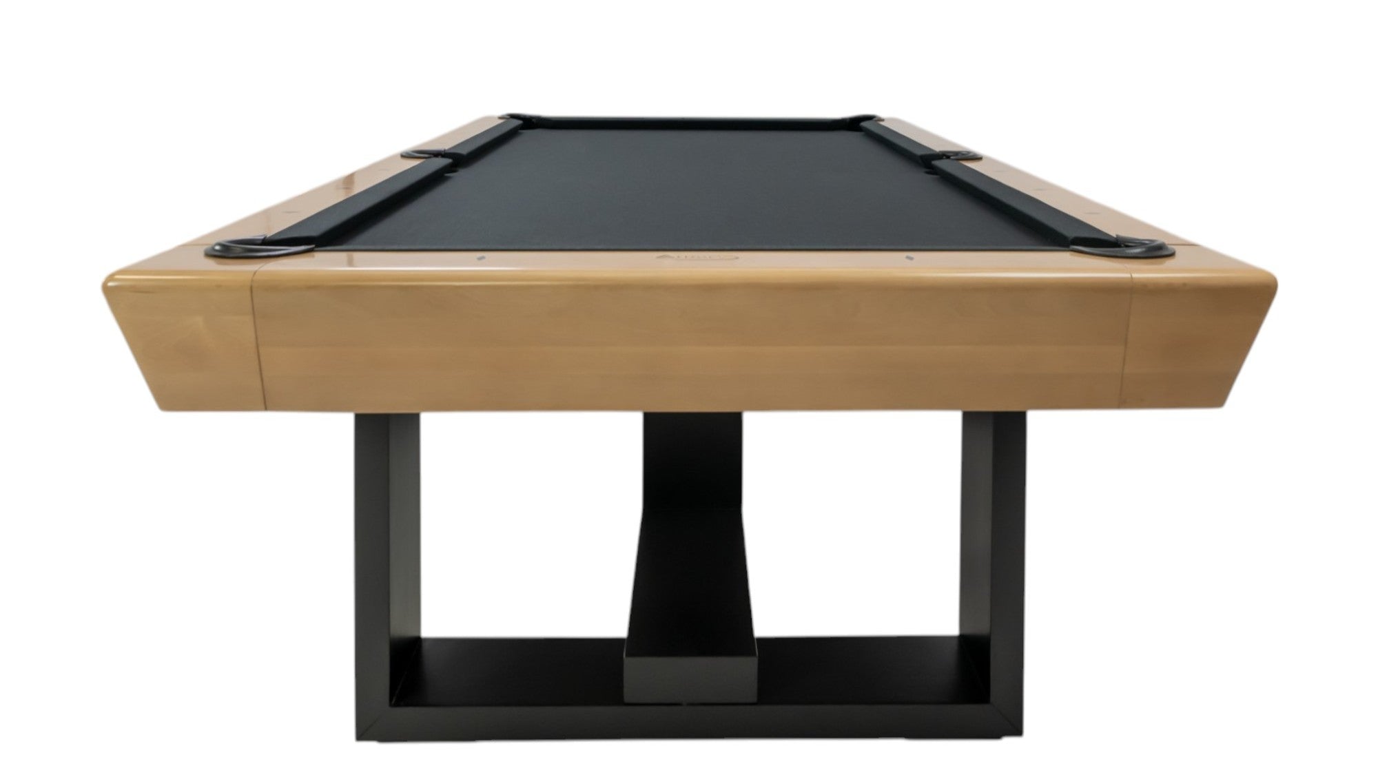 Legacy Billiards Richland Pool Table in Caramel Finish with Black Cloth - End View