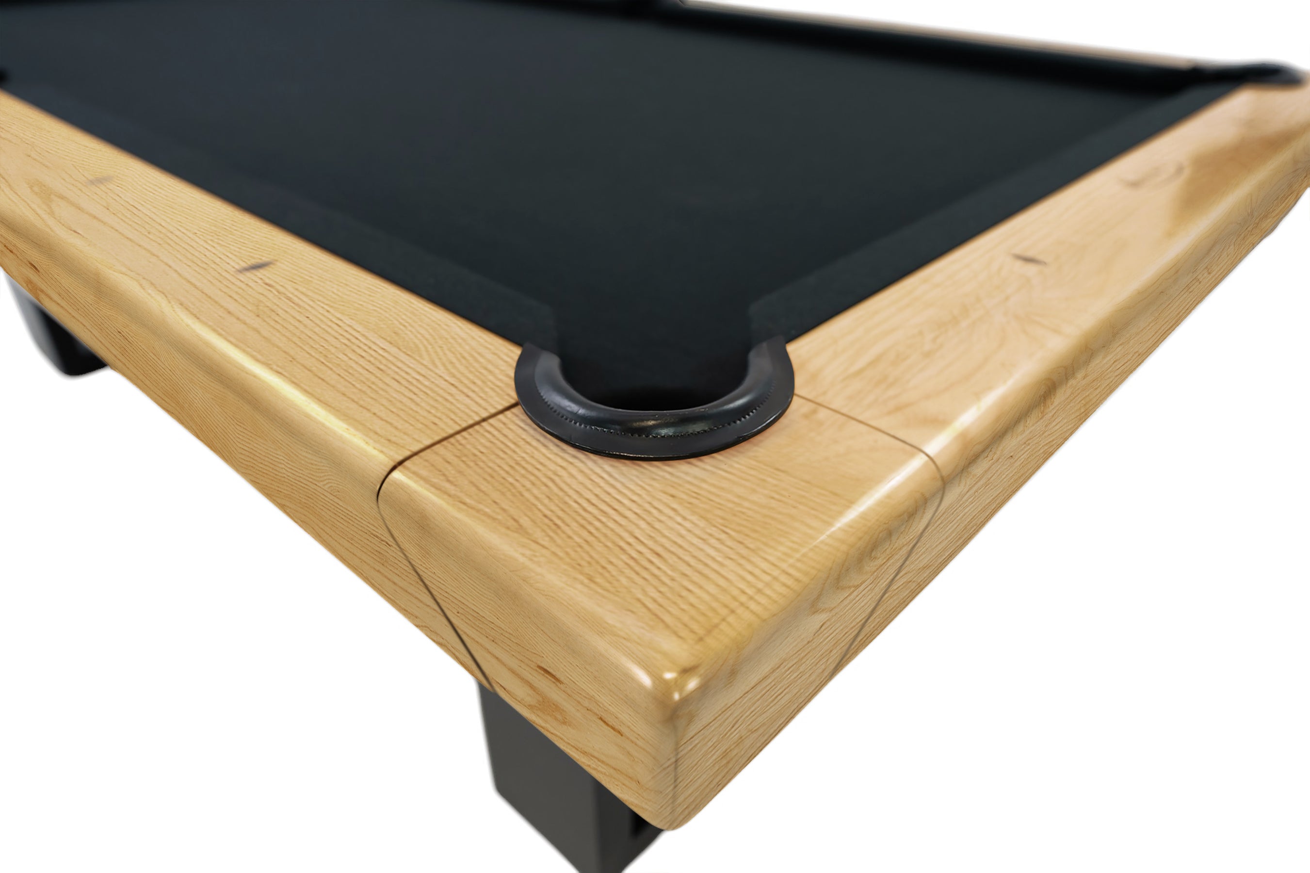 Legacy Billiards Richland Pool Table in Honey Ash Finish with Black Cloth - Angle View