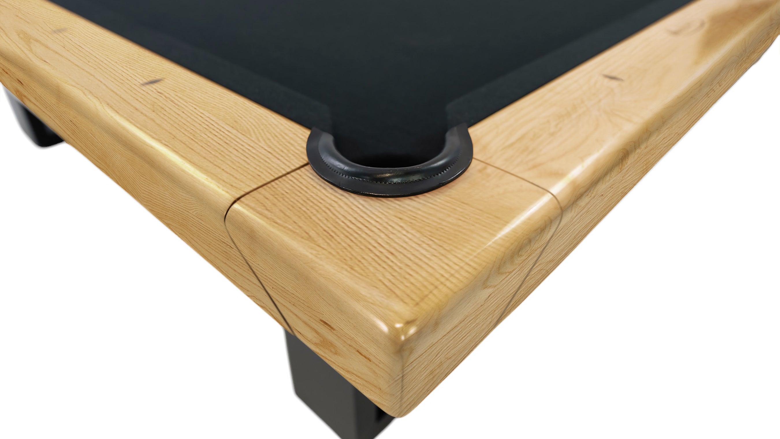 Legacy Billiards Richland Pool Table in Honey Ash Finish with Black Cloth - Angle View
