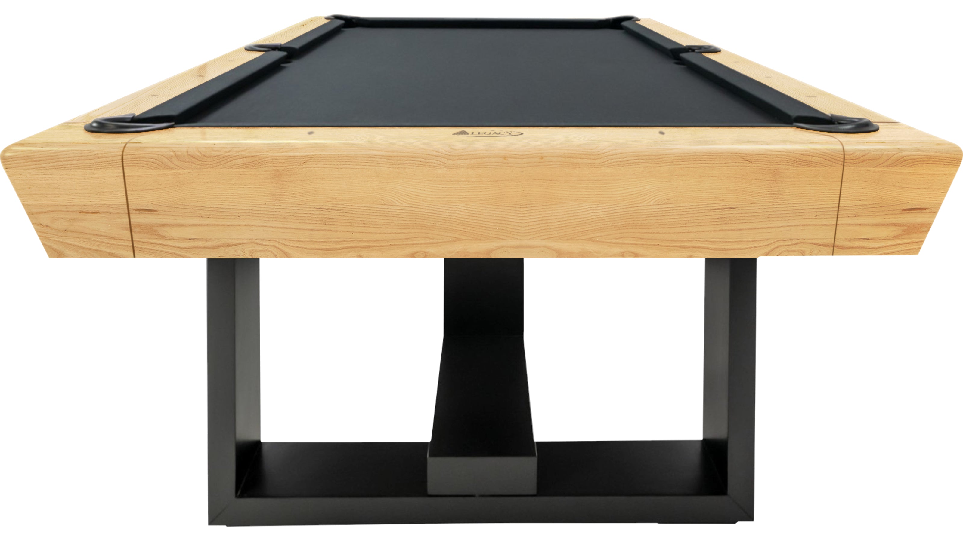 Legacy Billiards Richland Pool Table in Honey Ash Finish with Black Cloth - End View