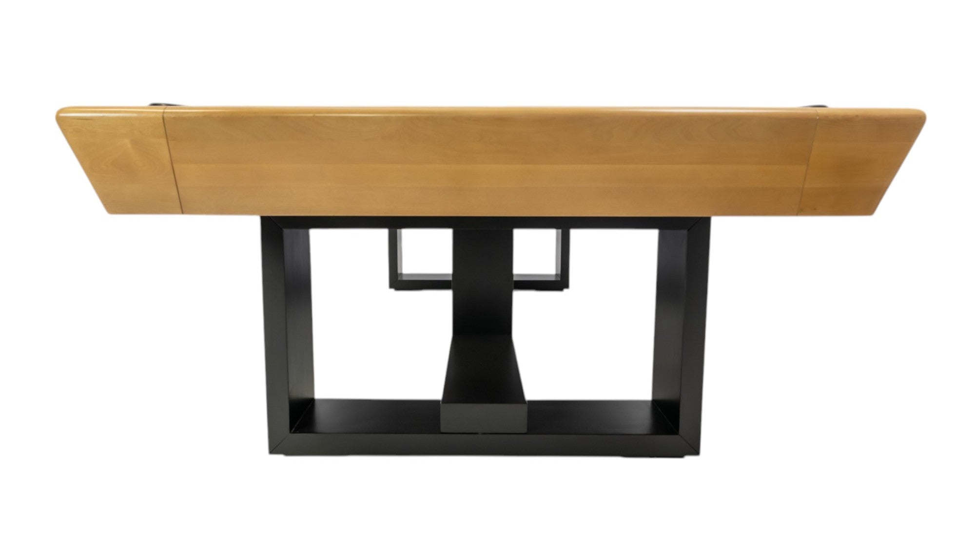 Legacy Billiards Richland Pool Table in Honey Ash Finish with Black Cloth - Floor Level End View