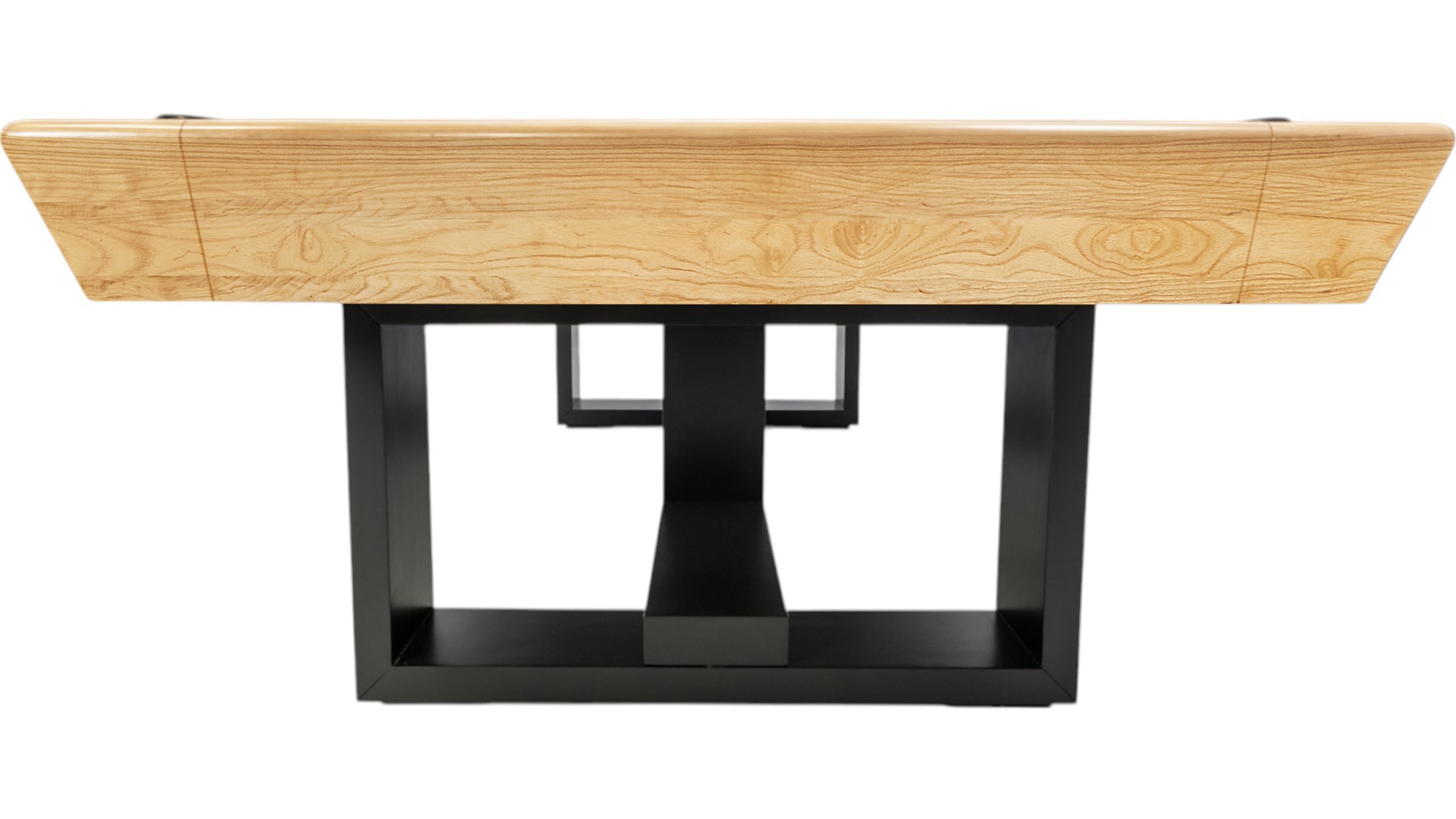 Legacy Billiards Richland Pool Table in Honey Ash Finish with Black Cloth - Floor Level End View