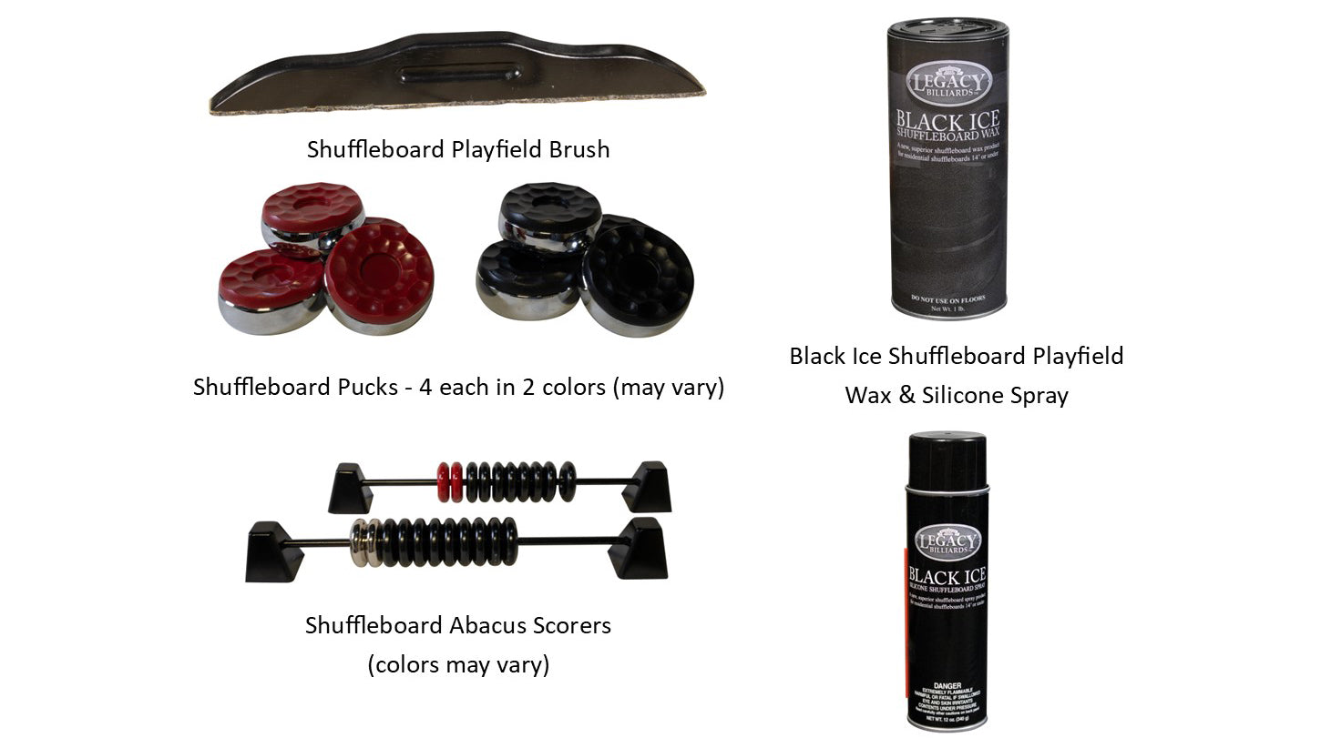 Accessories Included With the Purchase of a Legacy Brand Shuffleboard Table No Cover or Perfect Drawer